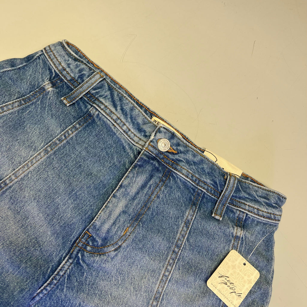 FREE PEOPLE CRVY Mona High-Rise Shorts  Women's Sz 31 Power Trip Blue 89248835