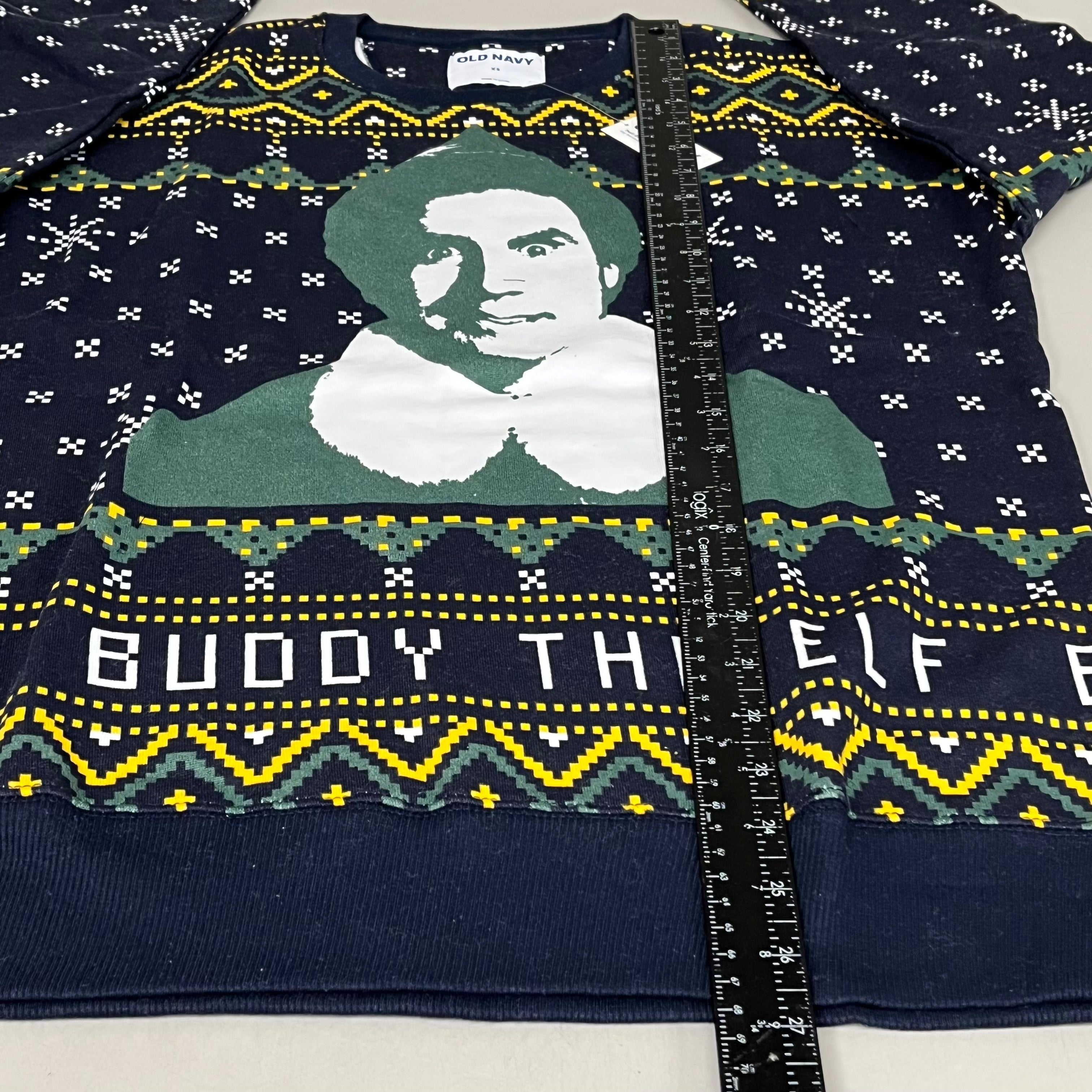 OLD NAVY Men's Christmas Holiday Elf Sweater Sz XS Navy/Green 572579-00-1