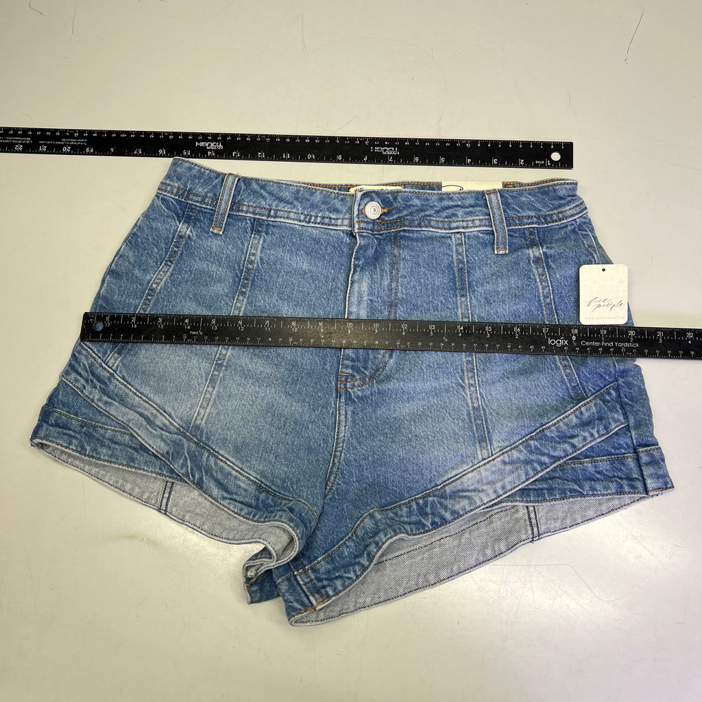 FREE PEOPLE CRVY Mona High-Rise Shorts  Women's Sz 31 Power Trip Blue 89248835
