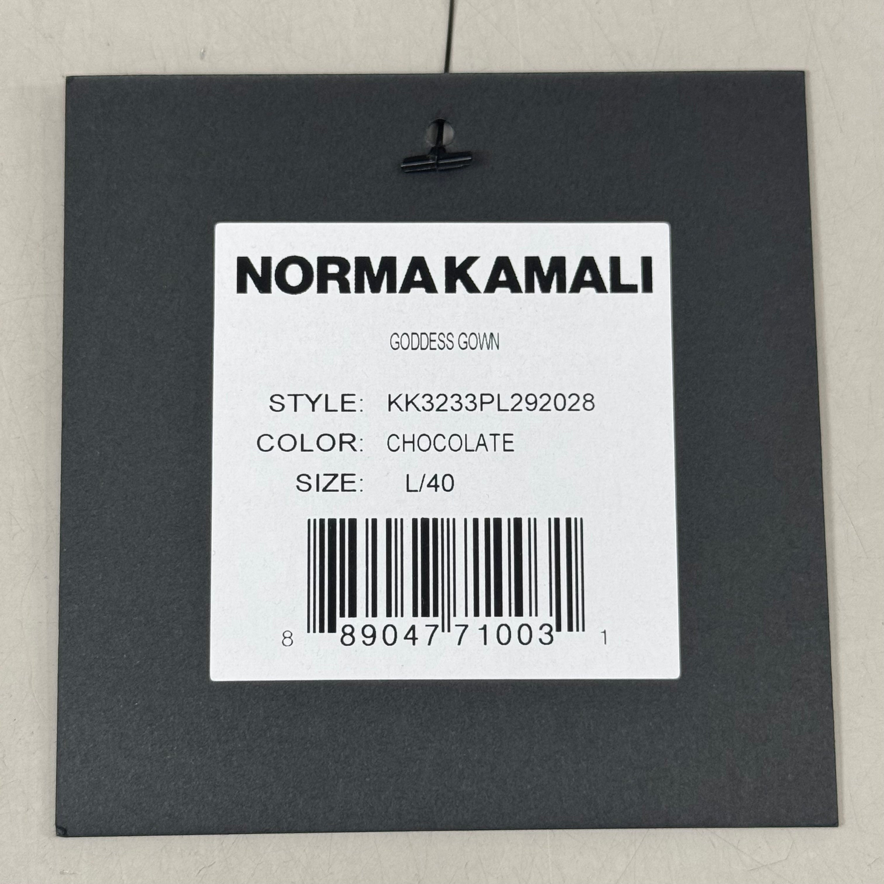 NORMA KAMALI Goddess Dress Unlined Women's Sz L/40 Chocolate KK3233PL292028