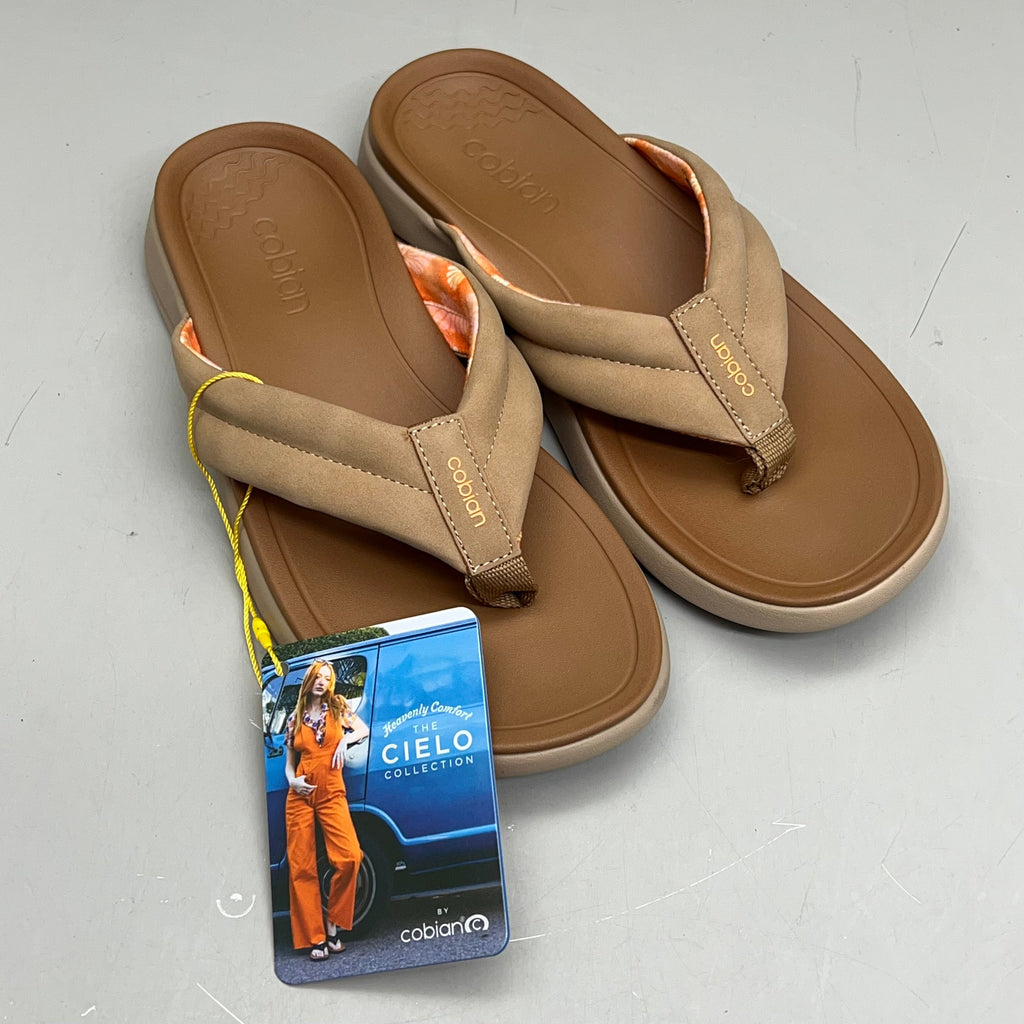 COBIAN Darby Synthetic Suede Strap Sandals Women's Sz 6, EU 35.5 Tan DAR24-230-6
