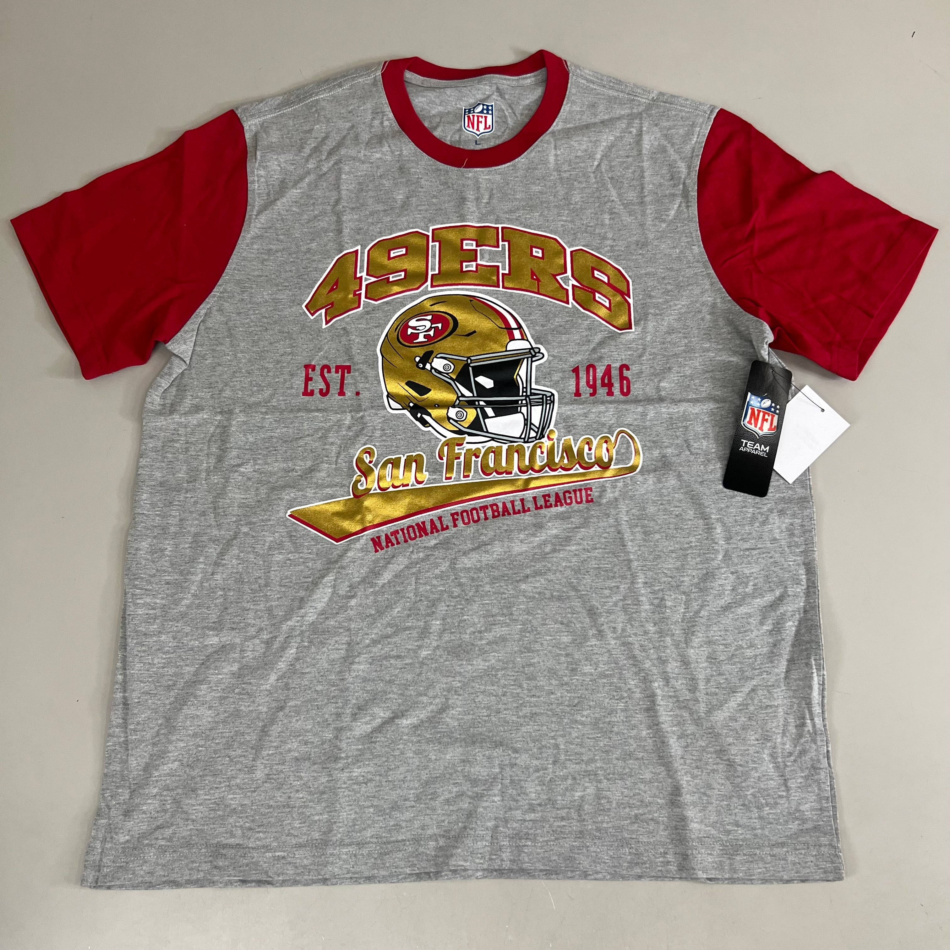 NFL G-lll Sport San Francisco Black Label T-shirt Men's Sz L Red, Gray, Gold