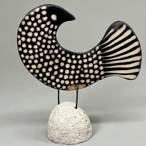 BLACK FOREST Set of 2 Clay Lenca Bird Desktop Decor