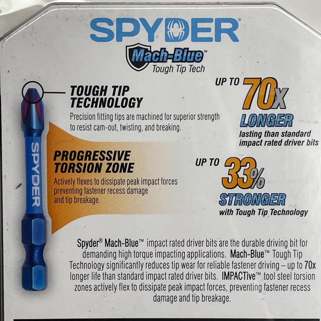 SPYDER Mach-Blue Driver Bit Kit 25 Piece Metallic Blue 19029