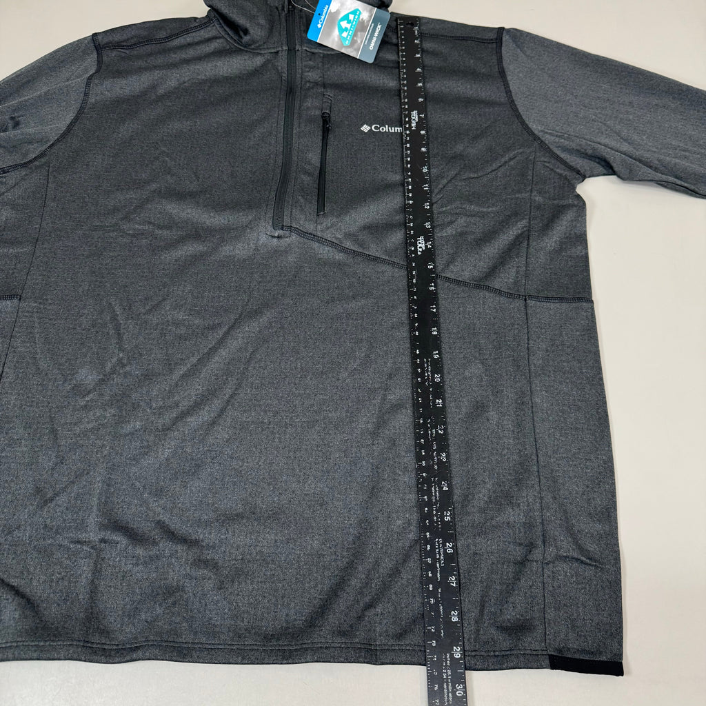 COLUMBIA Park View Fleece Half Zip Omni-Wick Men's Sz XL Blk Heather 1952201010