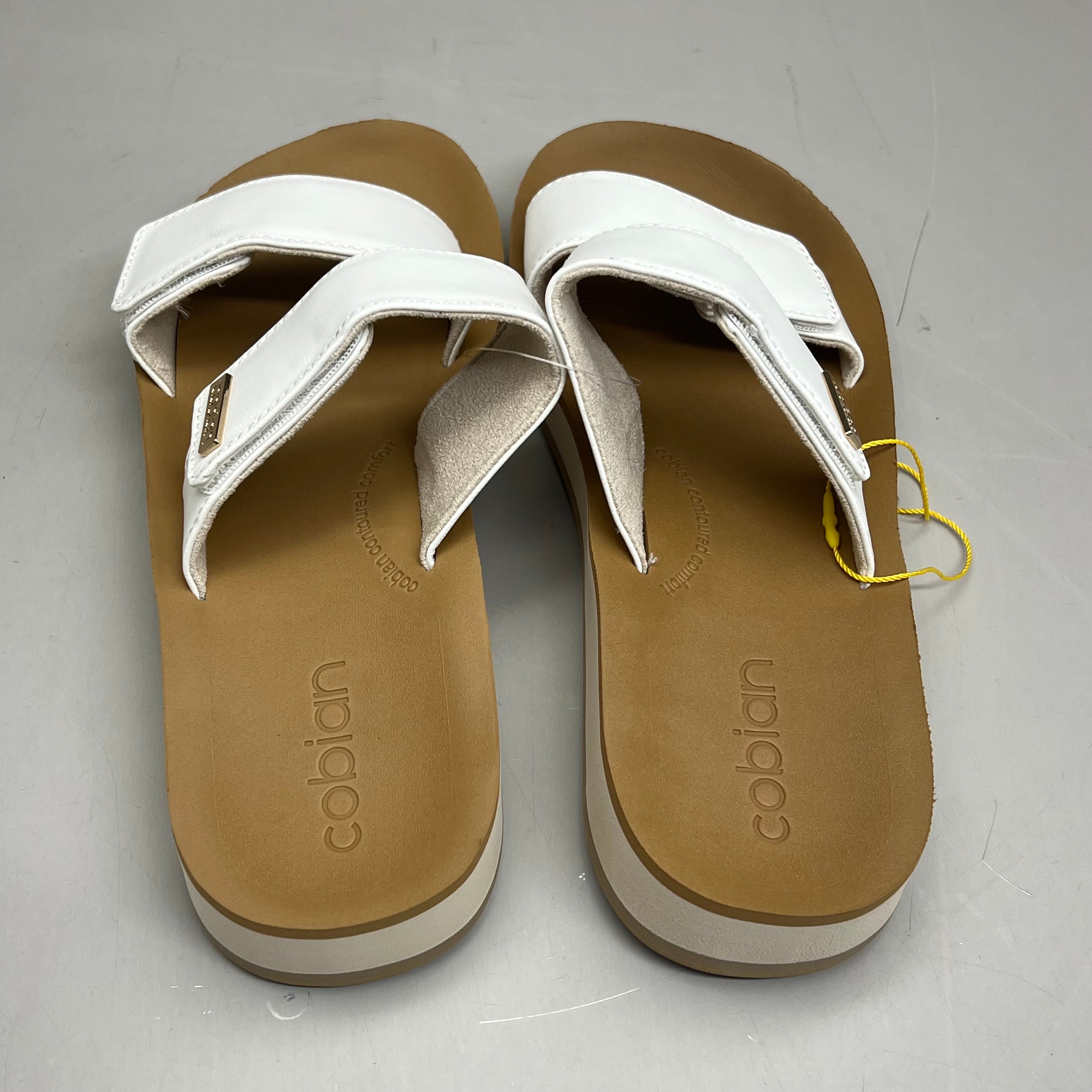 COBIAN Dana Rise Elevated Flatform Style Slide Women's Sz 6 White DNA24-100-06