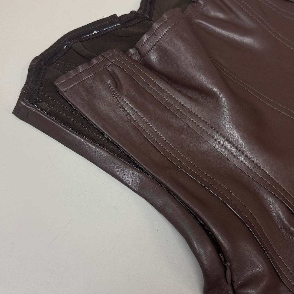NORMA KAMALI Strapless Grace Mini Dress Unlined Women's Sz M/38 Chocolate