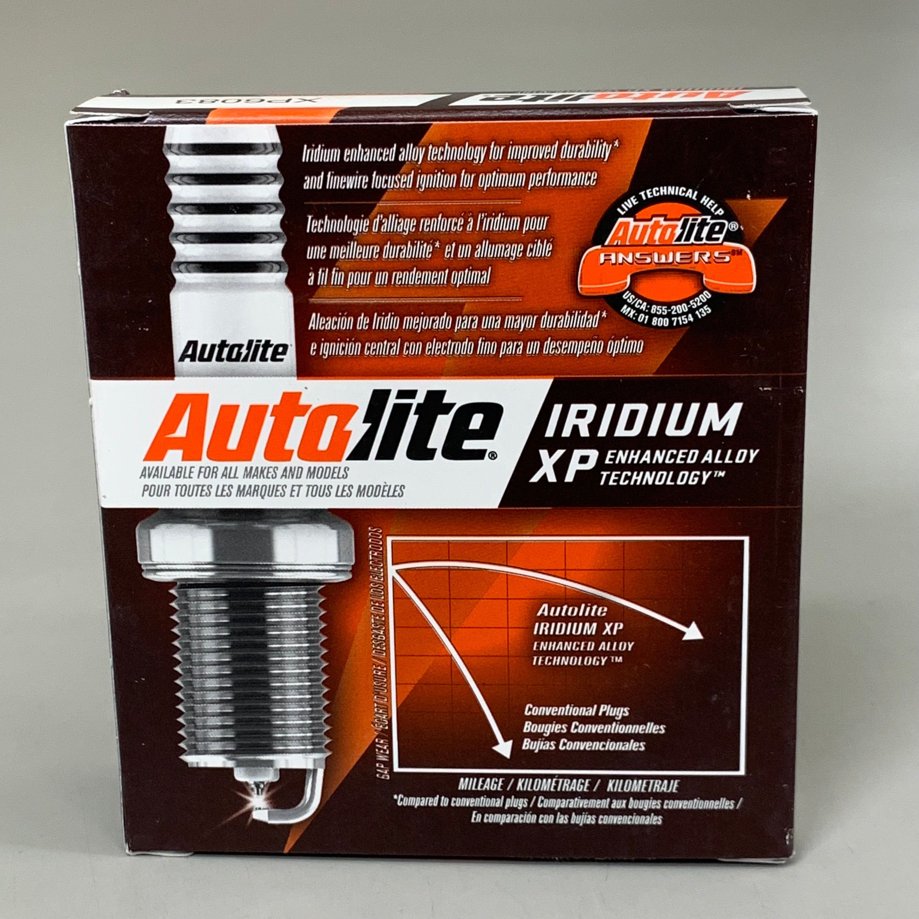 AUTOLITE (4 PACK) Platinum Iridium XP Spark Plug Fine Wire 14mm Thread Dia XP6083