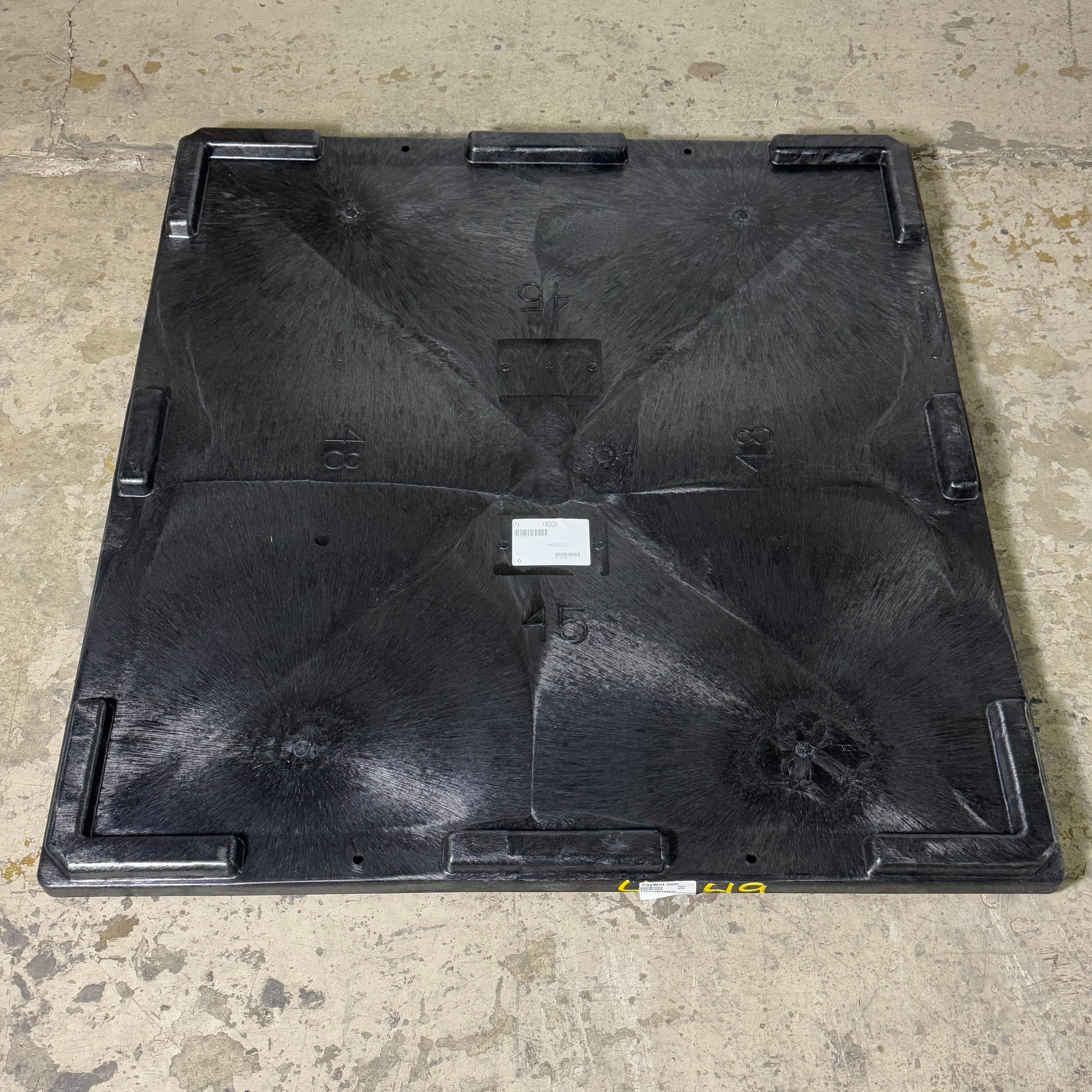BUCKHORN Plastic Bulk Container Cover Sz 48 1/4 in x 45 1/4 in, Black 1XGG9