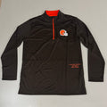 NFL Cleveland Browns Quarter Zip Pullover Shirt Long Sleeve L Brown 1802969
