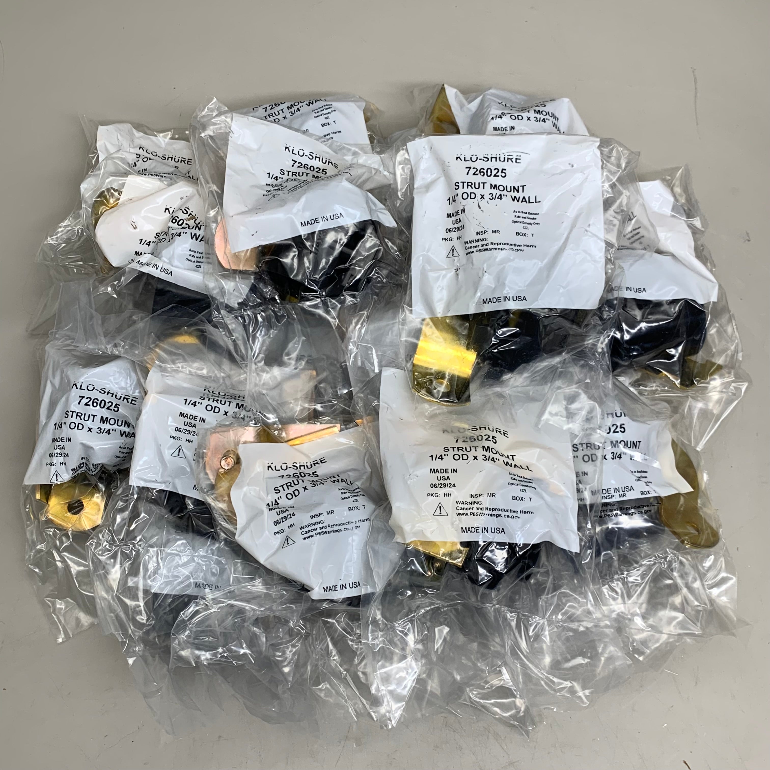 KLO-SHURE (20 Pack) Insulation Strut Mount Clamps 1/4" OD x 3/4" Wall 726025
