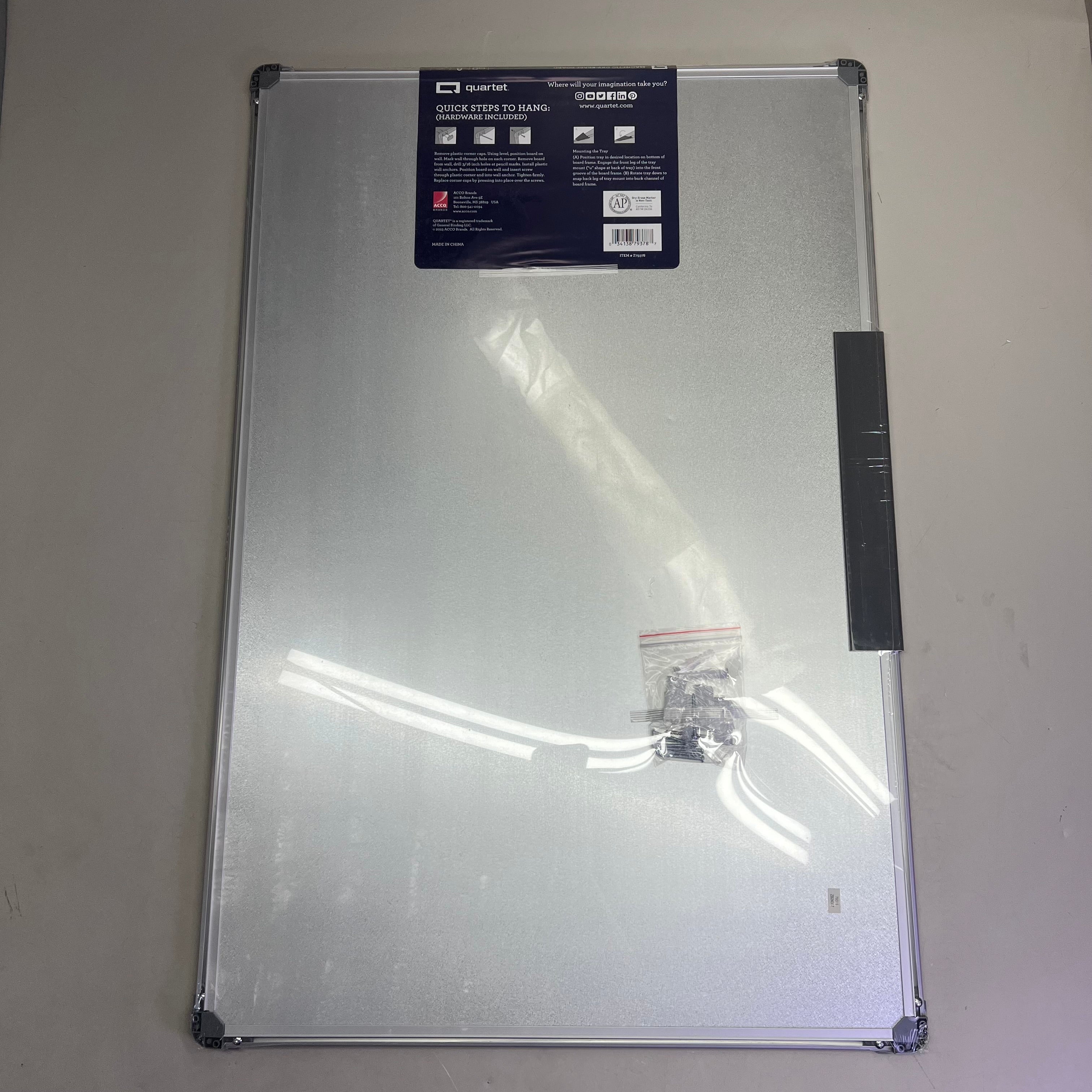 QUARTET Magnetic Dry Erase Board Aluminum Frame 3'x2' White/Silver 279378