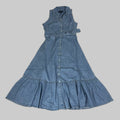 VERONICA BEARD Jeans Edwina Sleeveless Midi Dress Sz-10 Iceberg J24067101287IC