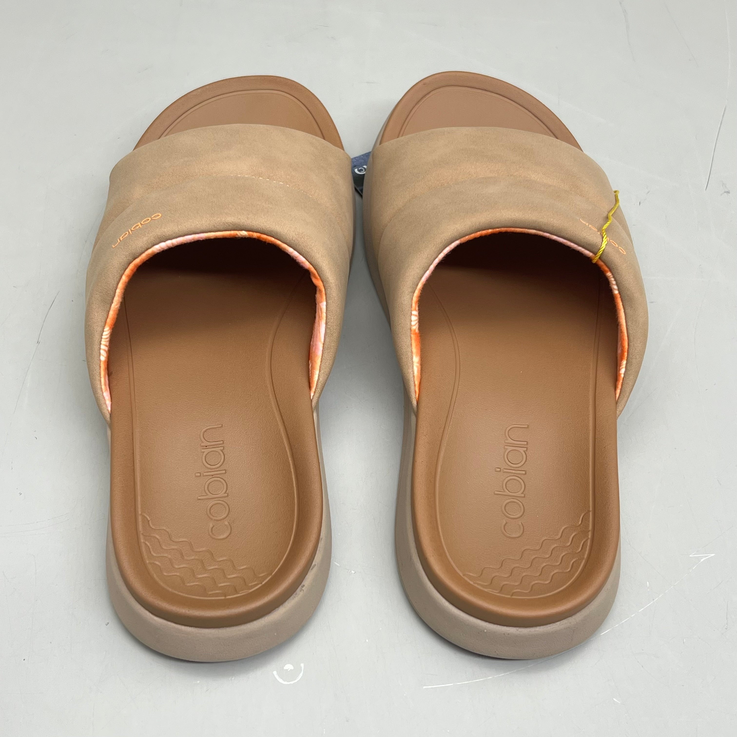 COBIAN Tolula Slide Enhanced Cushion Suede Strap Women's Sz 7 Tan TOL24-230-07