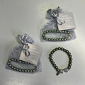 VALERIE PARR HILL  Angel Wing Heart & Pearl Friendship Bracelets Sz Small Green