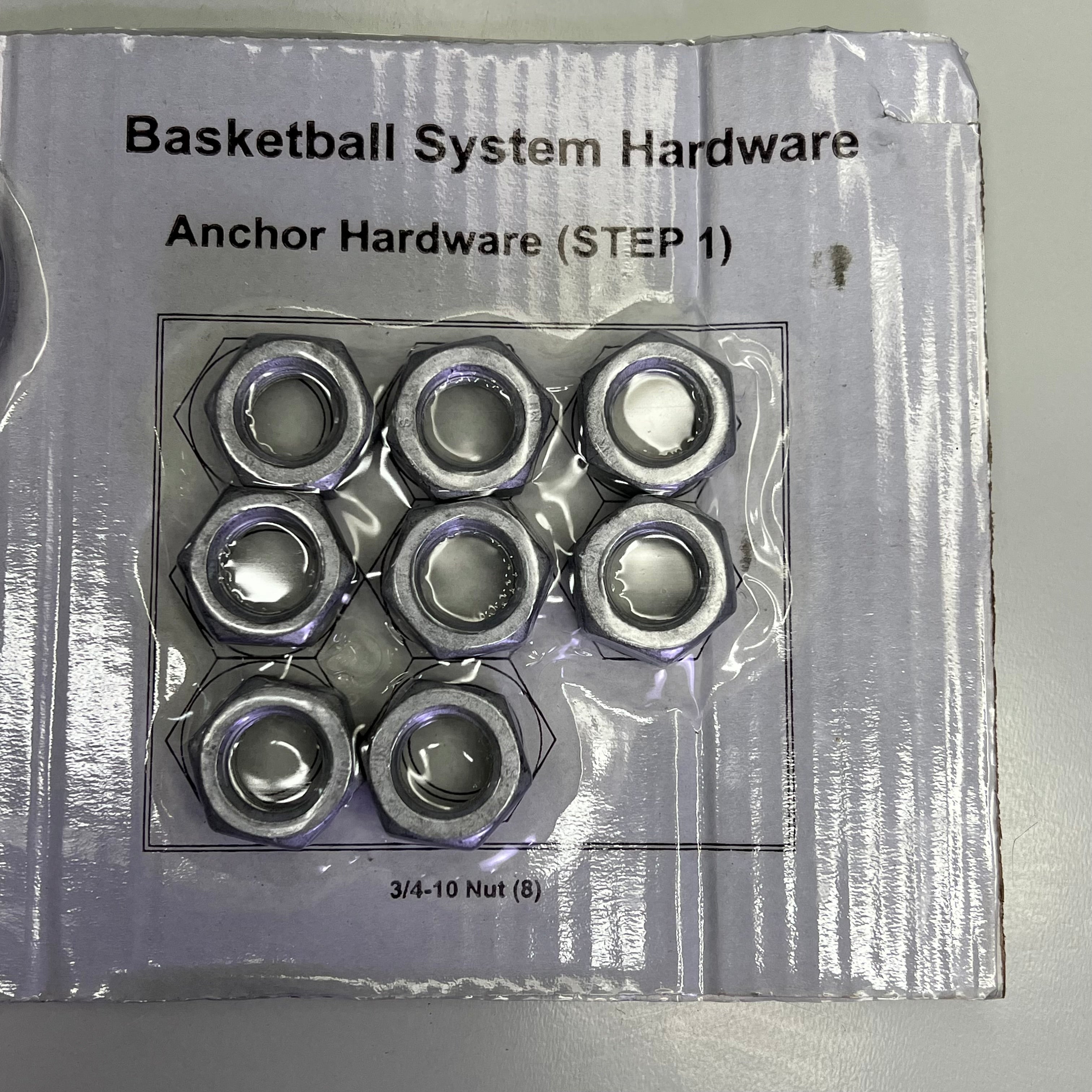 SNAPSPORTS Basketball Anchor Kit System W/ Hardware  9"x9" Black 8008-SL