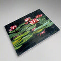 VERNA MARIE (CAMPBELL) Textured Oil Painting On Canvas Lotus Pond 18"x14"
