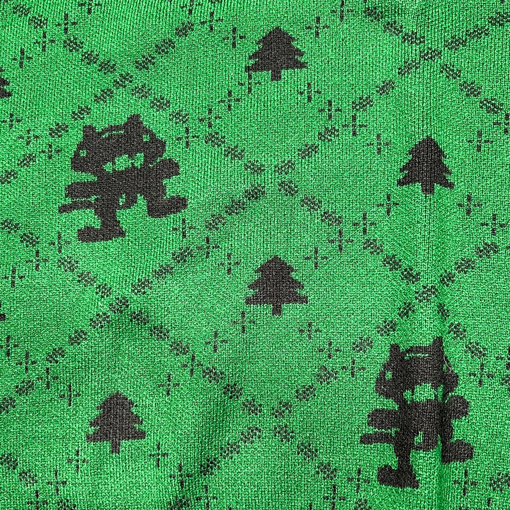 MONSTERCAT Records Soft Holiday Monogram Pullover Sweater Men's Sz M Green