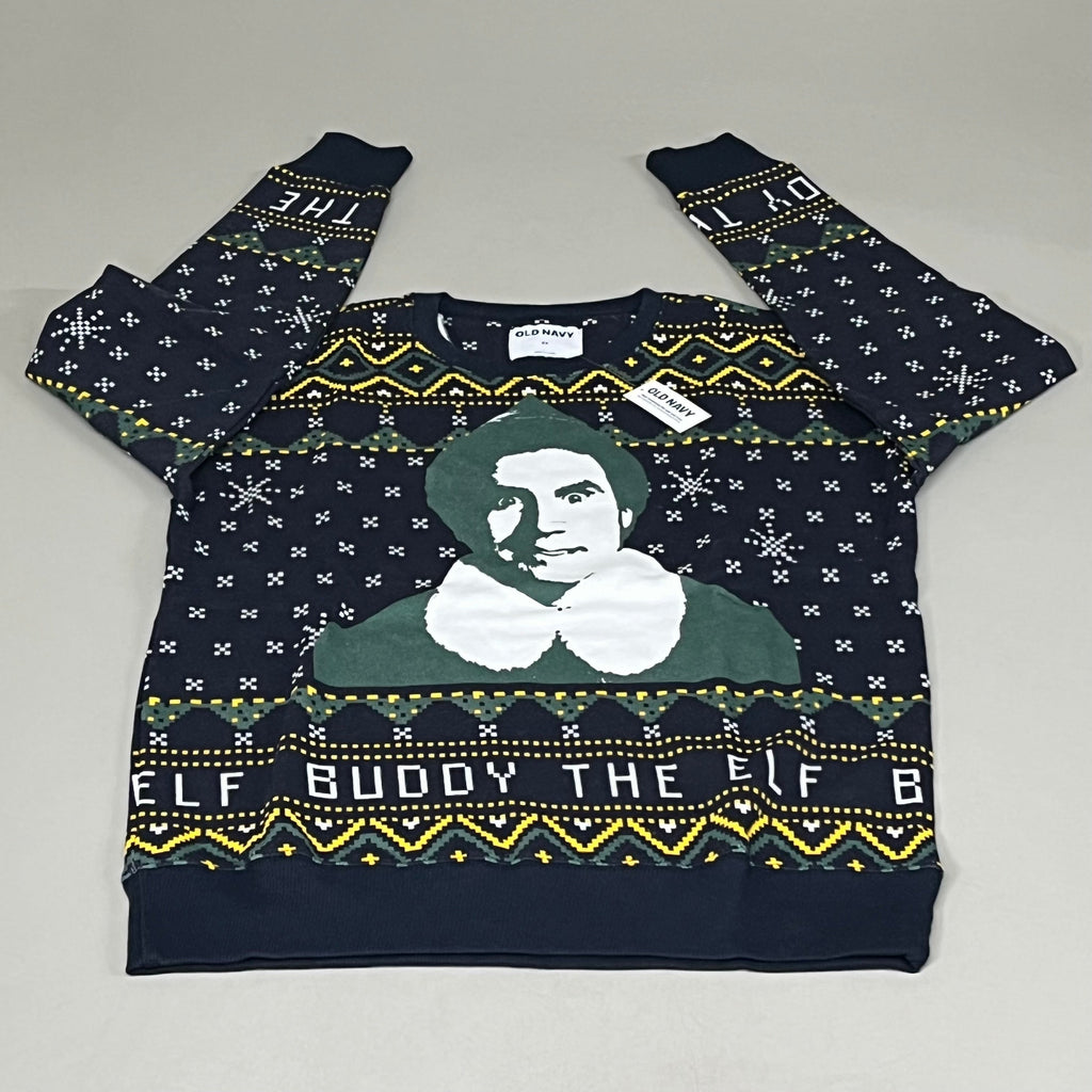 OLD NAVY Men's Christmas Holiday Elf Sweater Sz S Navy/Green 572579-00-1