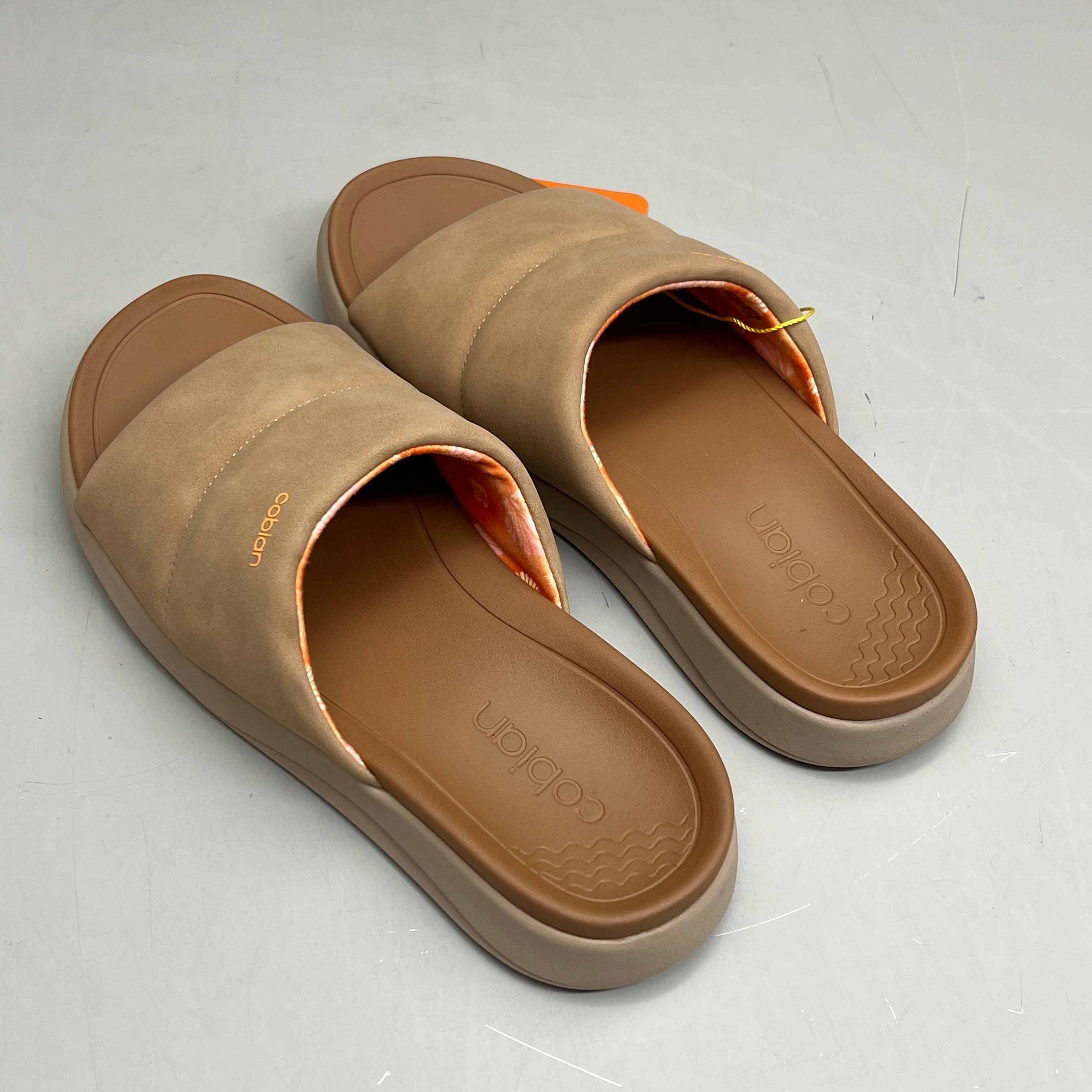 COBIAN Tolula Slide Enhanced Cushion Suede Strap Women's Sz 7 Tan TOL24-230-07