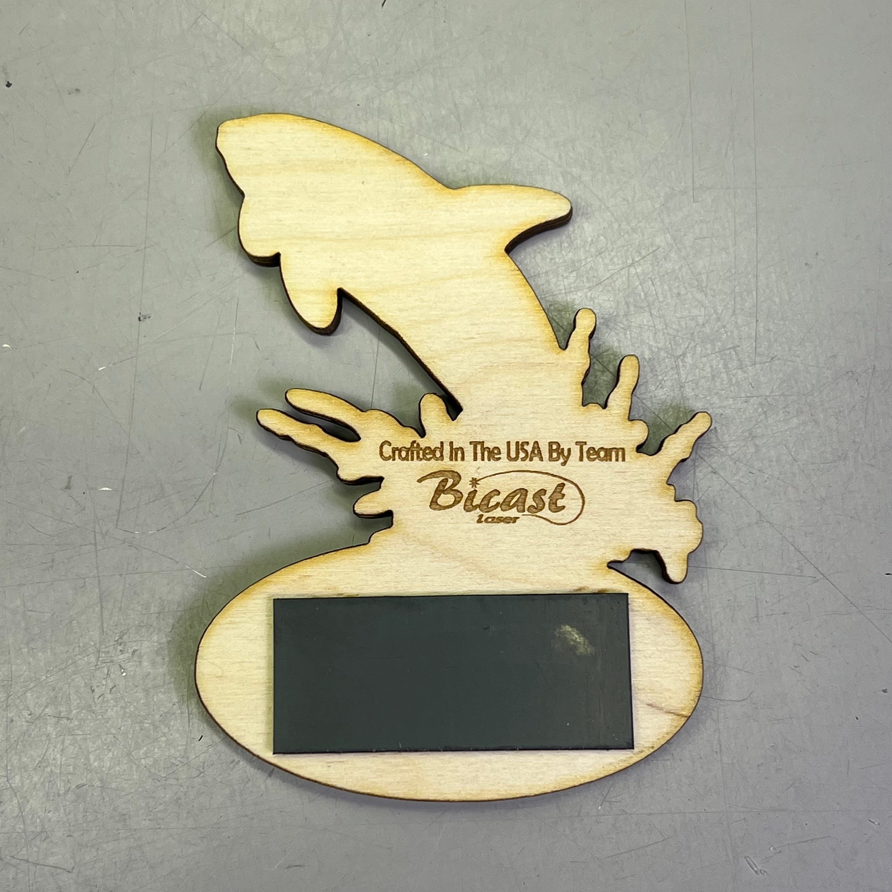 Z@ (2 PACK) Killer Whale Jump Laser Cut Wood Magnet Souvenir JUNEAU, AK Made In USA
