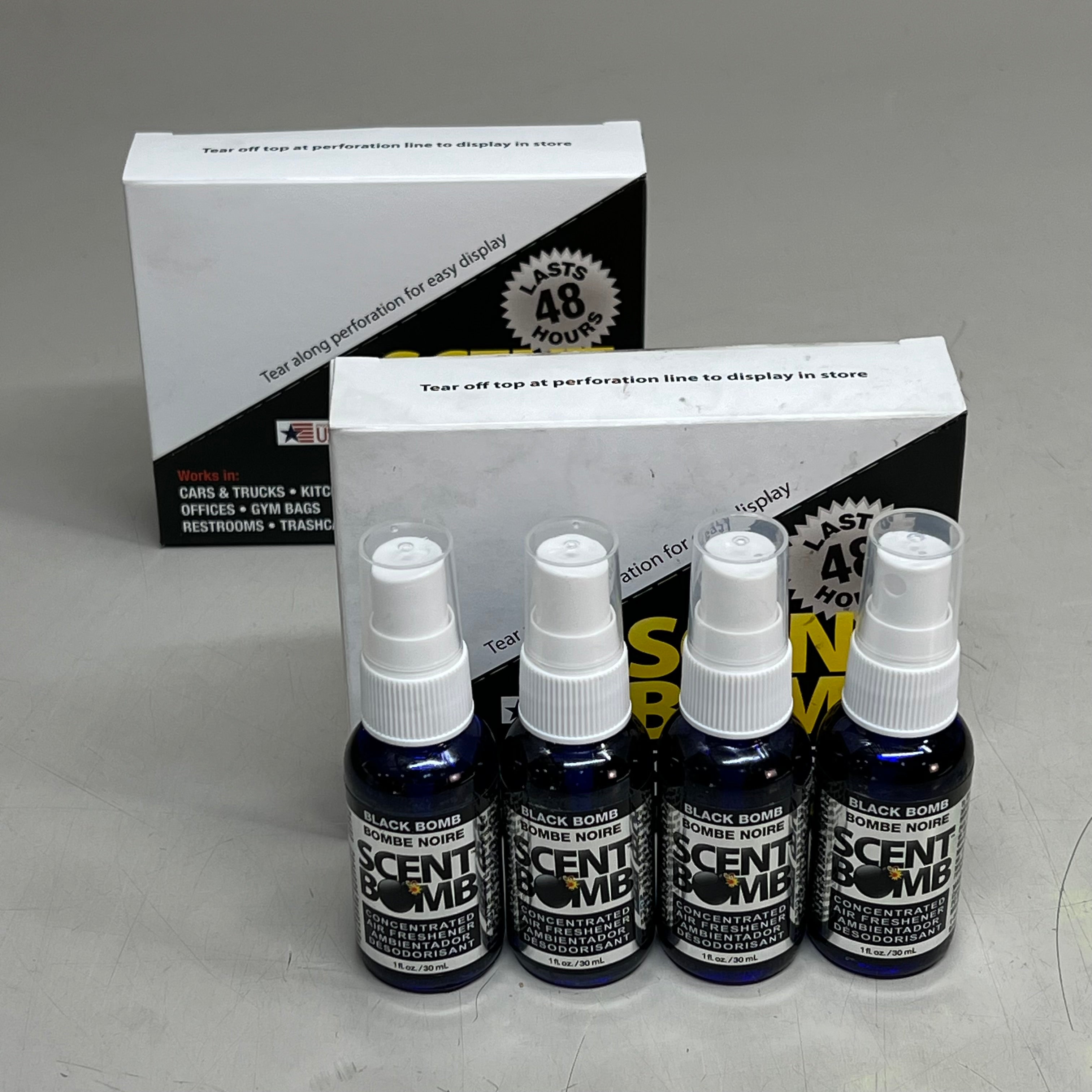 SCENT BOMB (2 PACK, 4 BOTTLES PER PACKAGE) Concentrated Air Freshener 1 fl oz