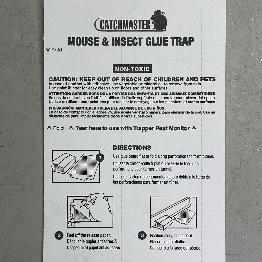ZA@ CATCHMASTER (72-PACK) Mouse & Insect Glue Boards 10.1"x4" Peanut Butter Scented 72TC
