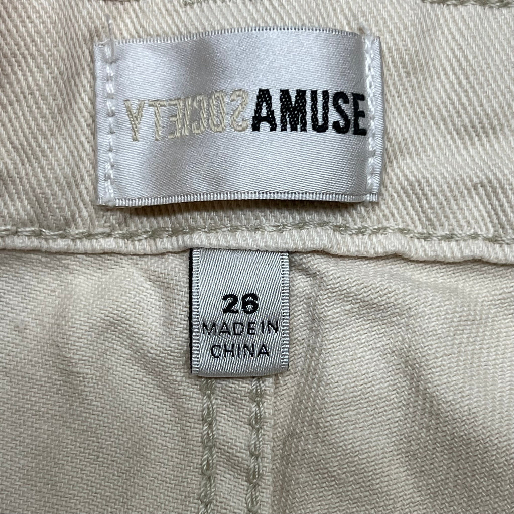 AMUSE SOCIETY Flying High Jeans Flared Leg Women's Sz 26 Banana A301FLY