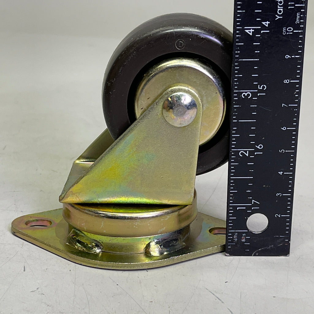 COLSON (4 PACK) Swivel Plate Casters w/ Hard Rubber Wheels 2-3/4" Brown 27015