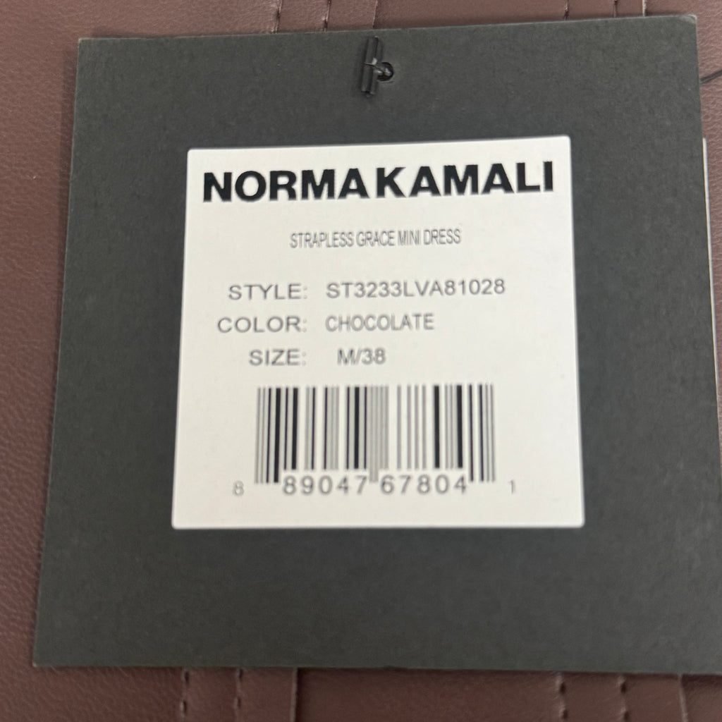 NORMA KAMALI Strapless Grace Mini Dress Unlined Women's Sz M/38 Chocolate