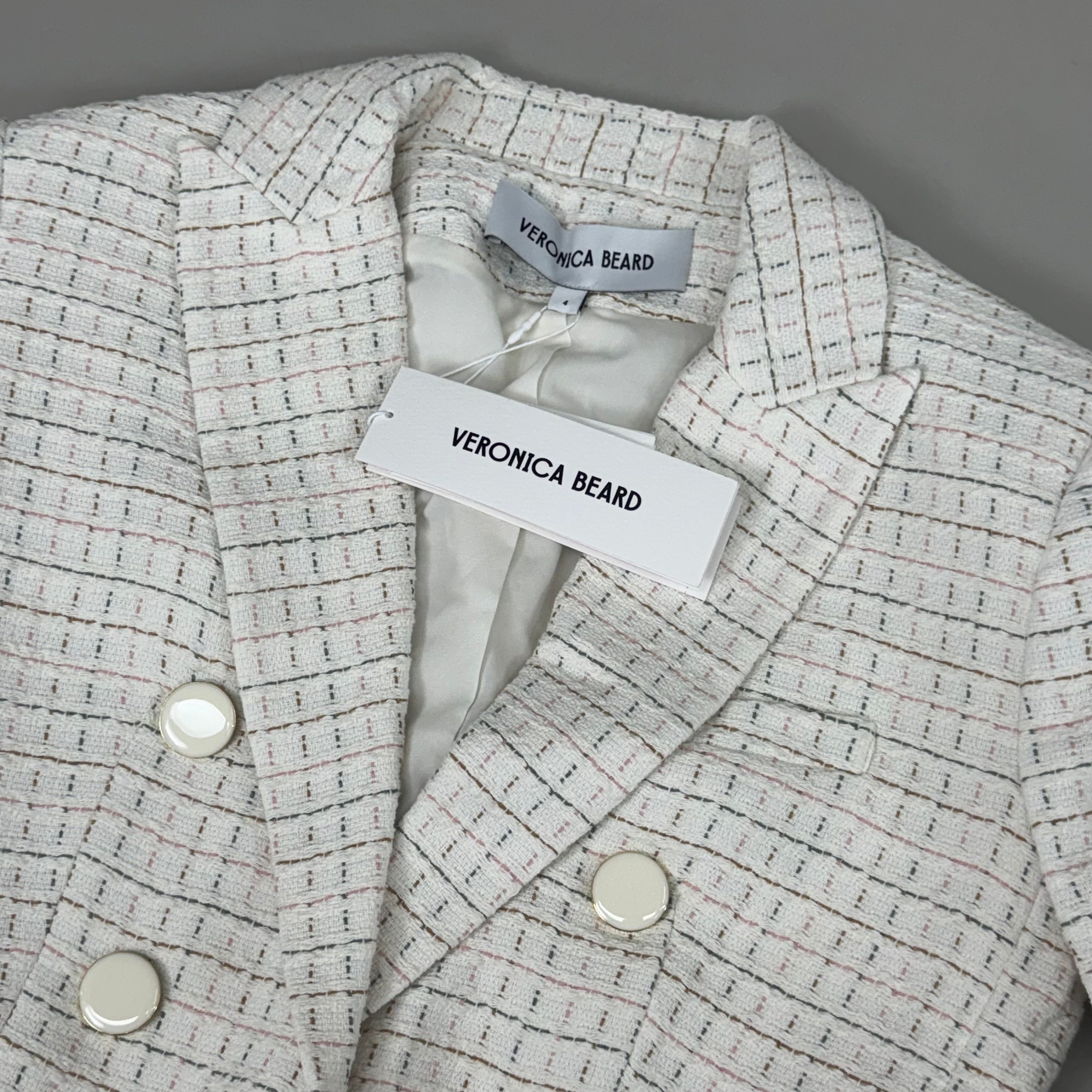 VERONICA BEARD Women's Diego Dickey Jacket Sz-4 Ivory/Multi 2406TW651509
