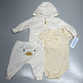 CARTERS (SET OF 3) Soft Duck Little Cardigan Set Baby's Sz Newborn White/Orange
