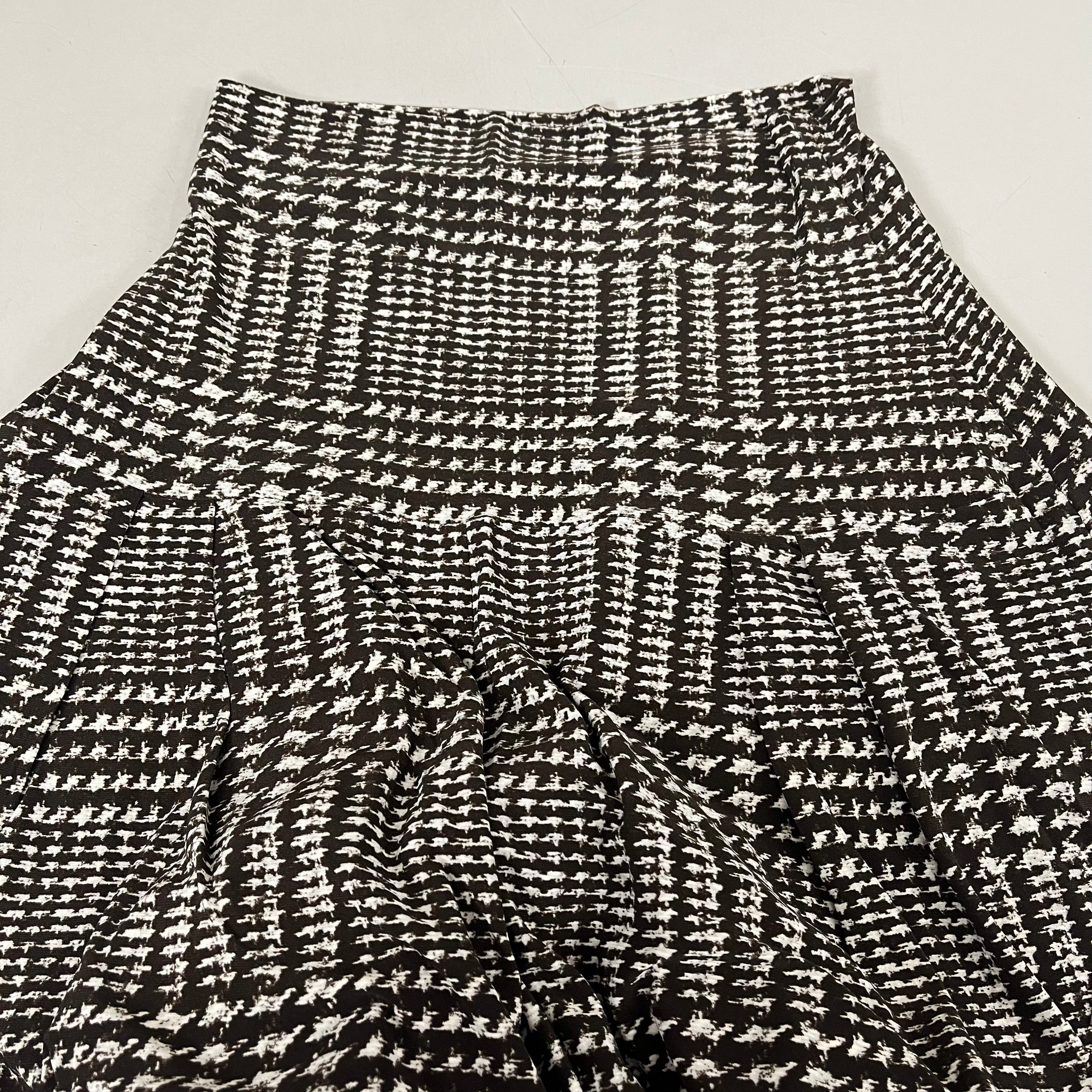 NORMA KAMALI High Waist Pleat Pant Women's Sz XL/38 Chocolate Glenn Plaid Tweed
