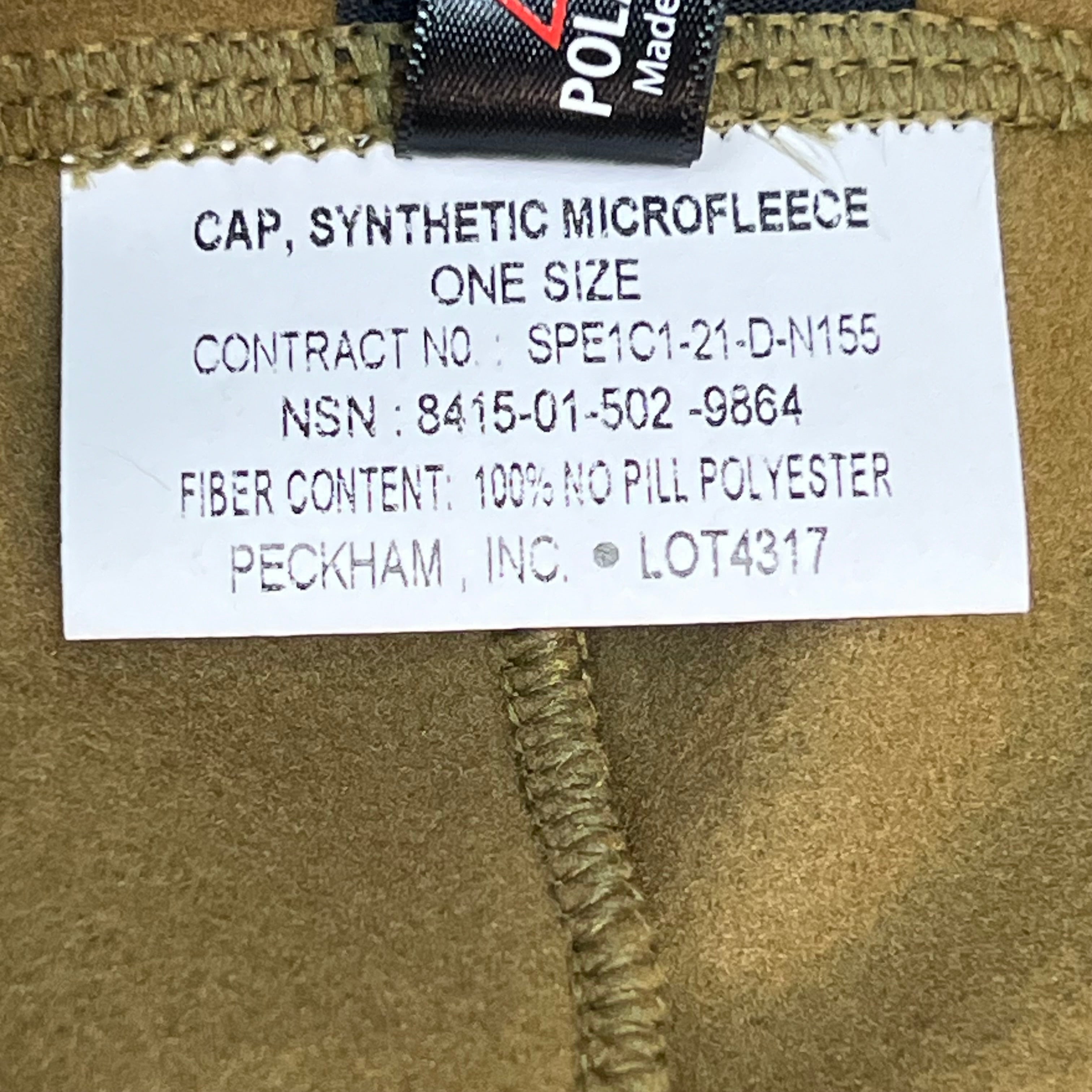 POLARTECK Classic Micro Series Fleece Winter Hat One Sz Coyote 8415-01-502-9864