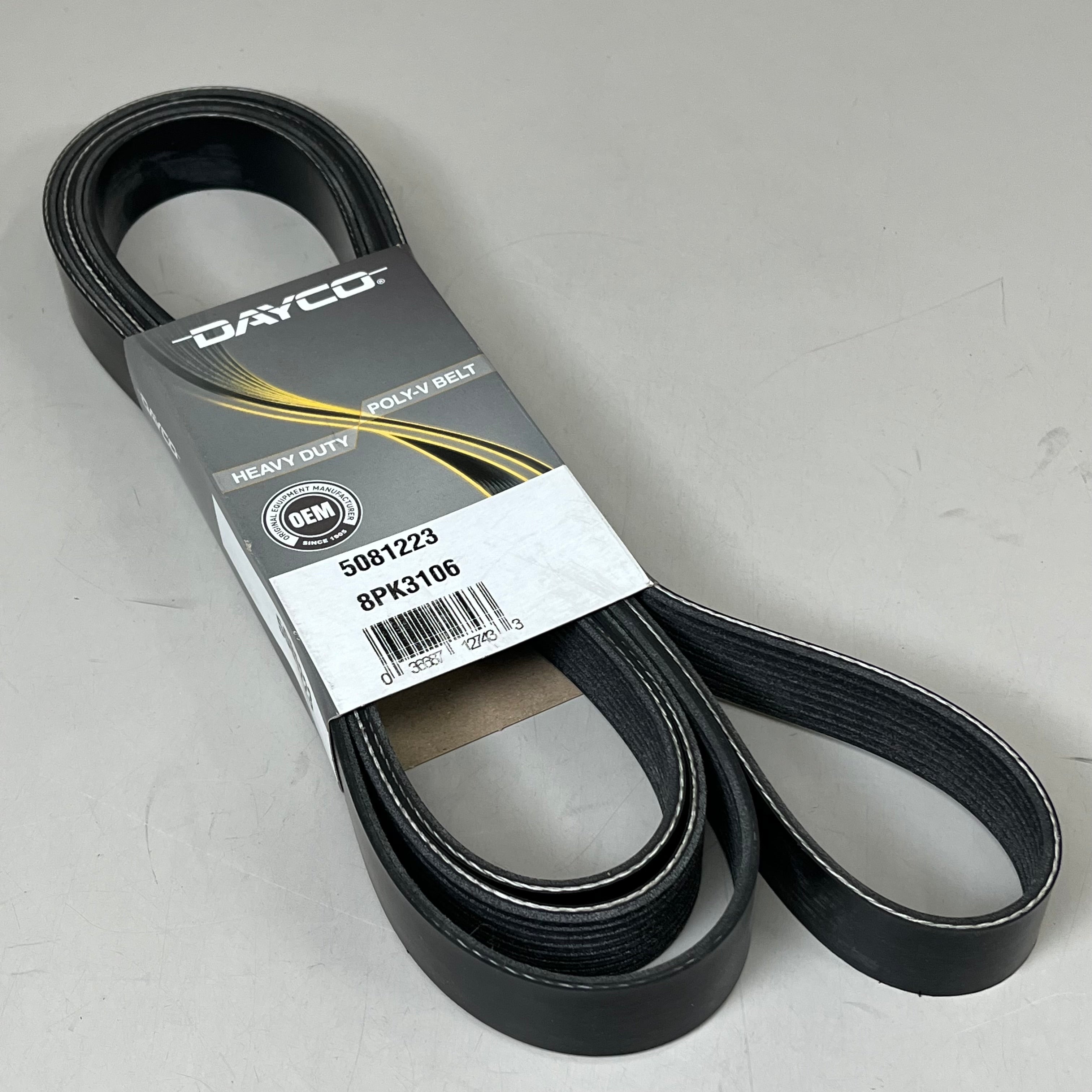 DAYCO Serpentine Belt 122.28" Effective Length Durable SPDM Black 5081223