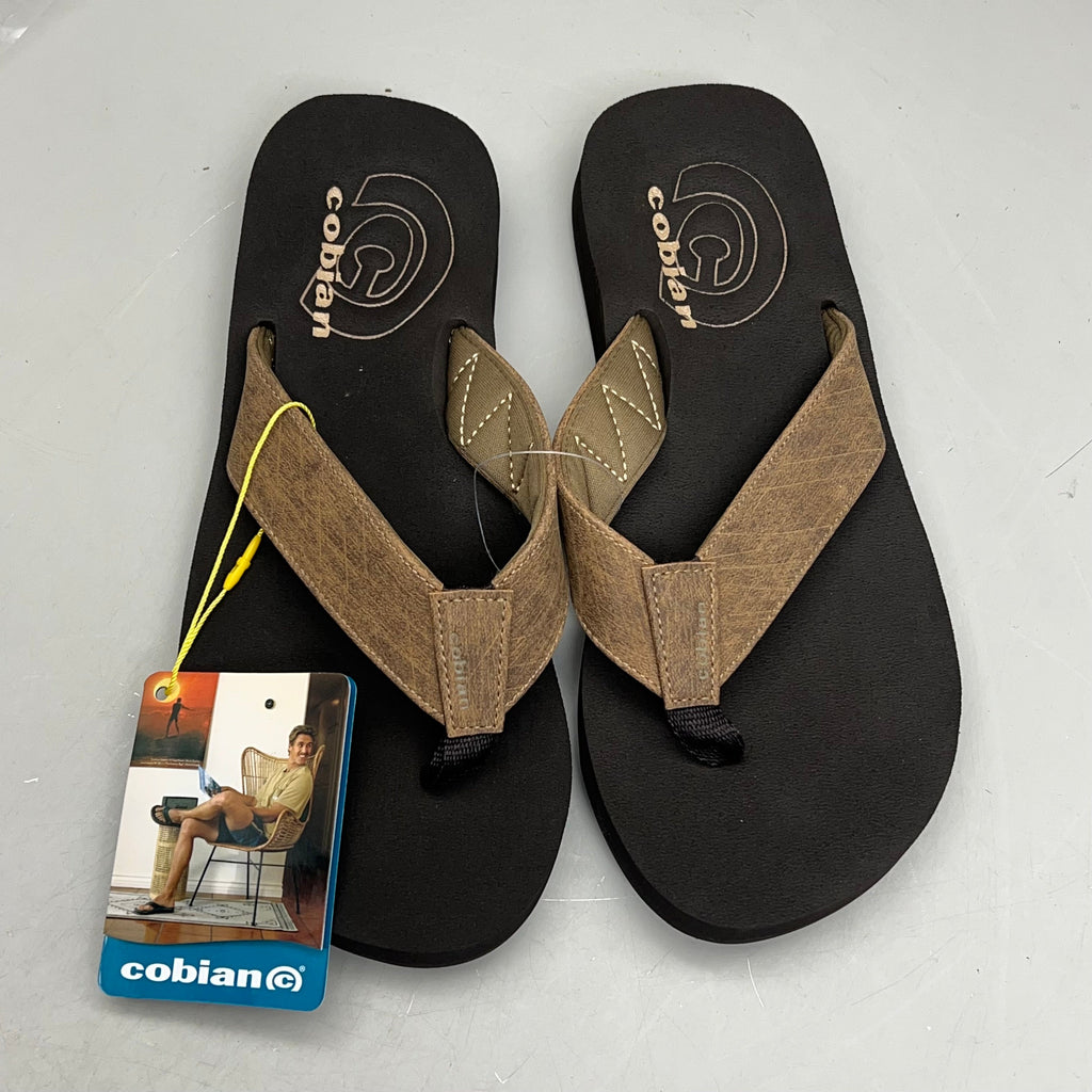 COBIAN Floater Sandals Synthetic Strap Men's Sz 9, EU 41.5 Mocha FLT18-203-9