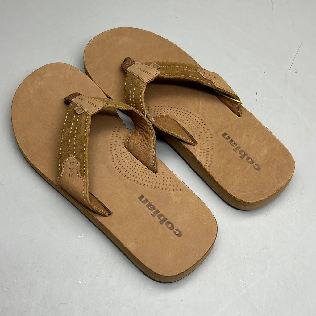 COBIAN Lazo Premium Leather Sandals Men's Sz 12 EU 45 Tan LZO-24-230-12
