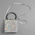 CHARLES & KEITH Rainbow Studded Shoulder Purse Faux Leather 6" x 6" (Pre-Owned)