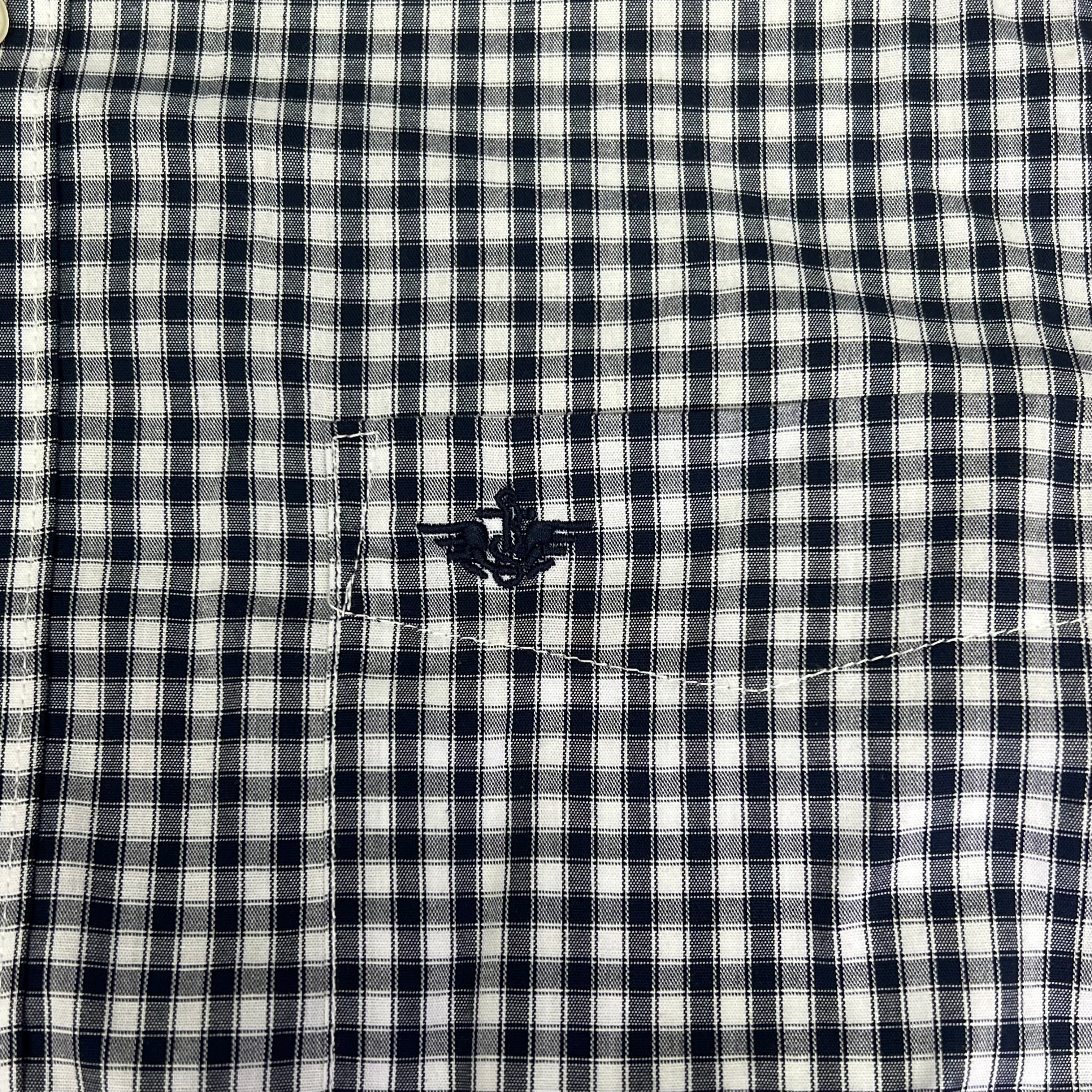 DOCKERS Signature Stain Defender Button Up Shirt Men's Sz XL Navy Blue A42520010