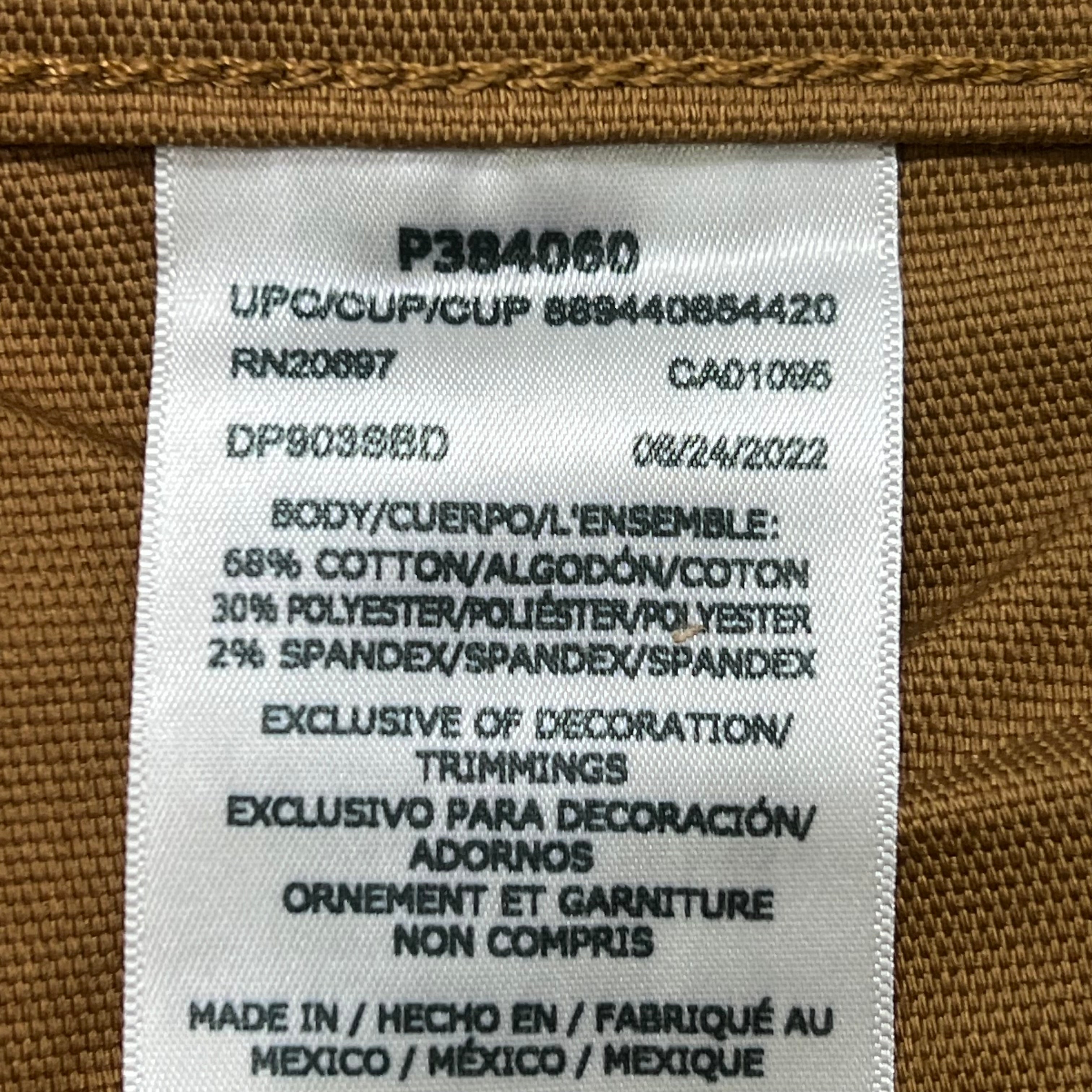 DICKIES Flex Regular Fit Double Knee Pant Men's Sz 38X30 Stonewashed Brown Duck