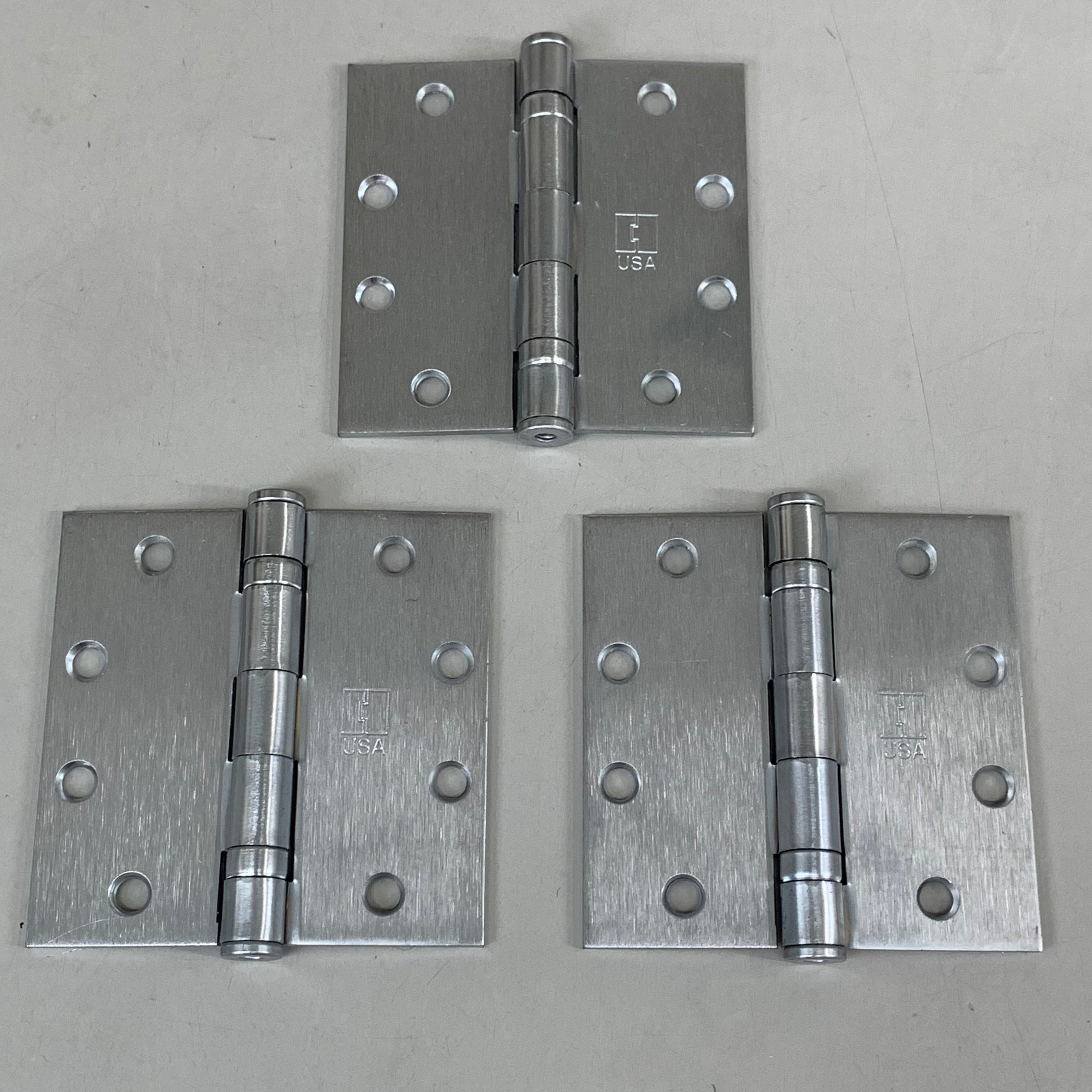 HAGER (3 Pack) Hinge 5 Knuckle Steel 4.5"x4.5" Satin Chrome BB1279