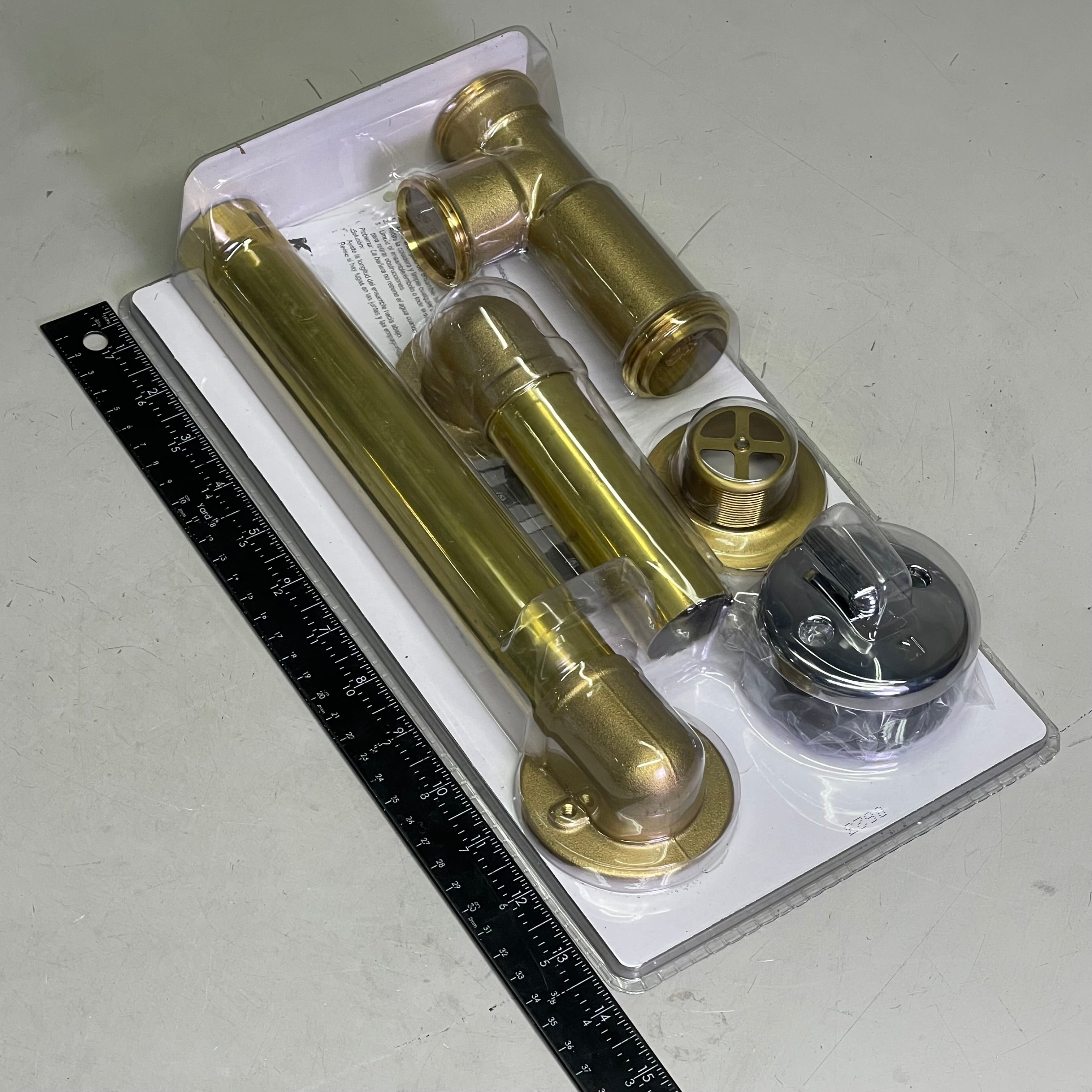 KEENEY 20 Gauge Bath Drain 606RB 1-1/2" Brass W/ Polished Chrome 28630