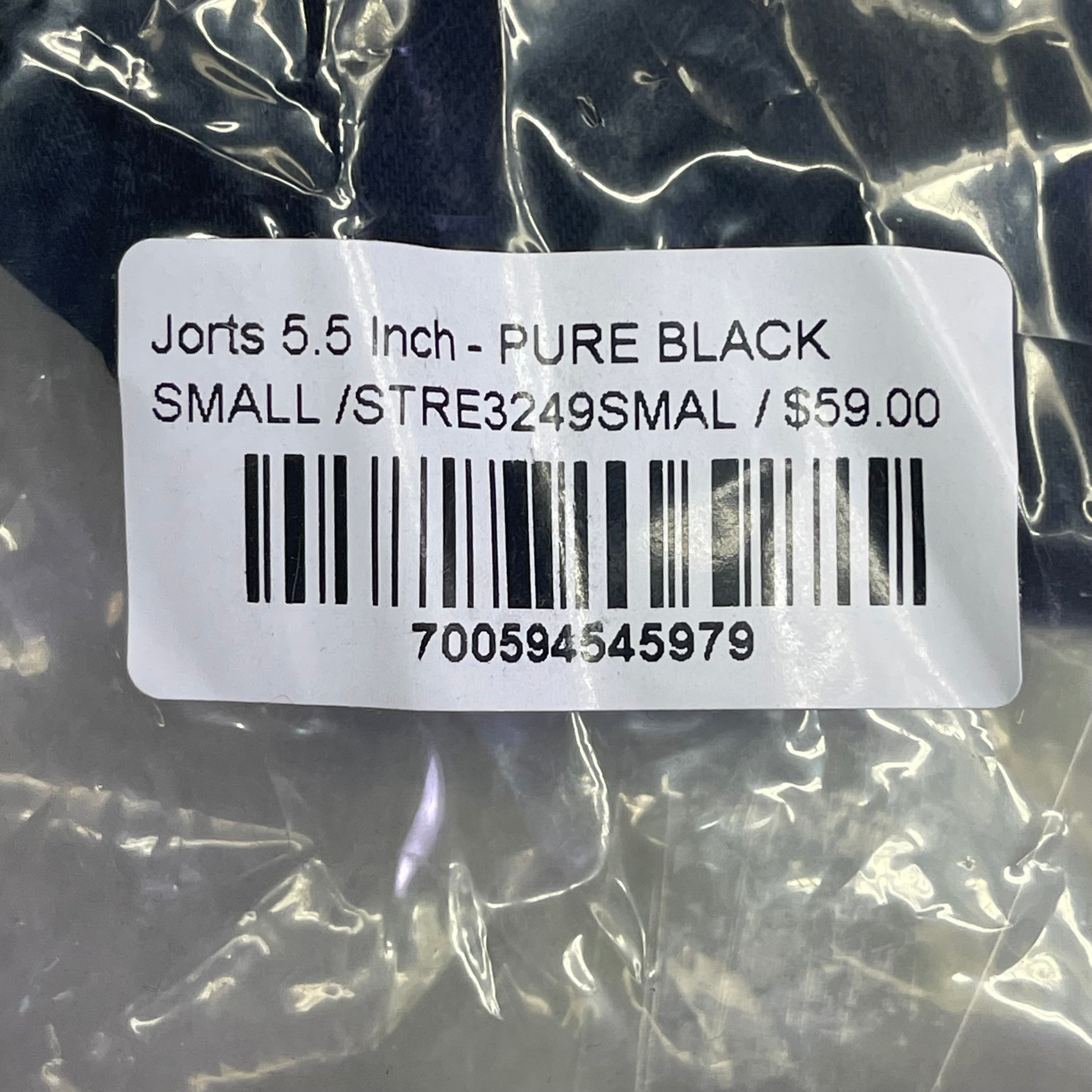 HANDUP APPAREL Jorts 5.5" SMALL Men's Pure Black STRE3249SMAL
