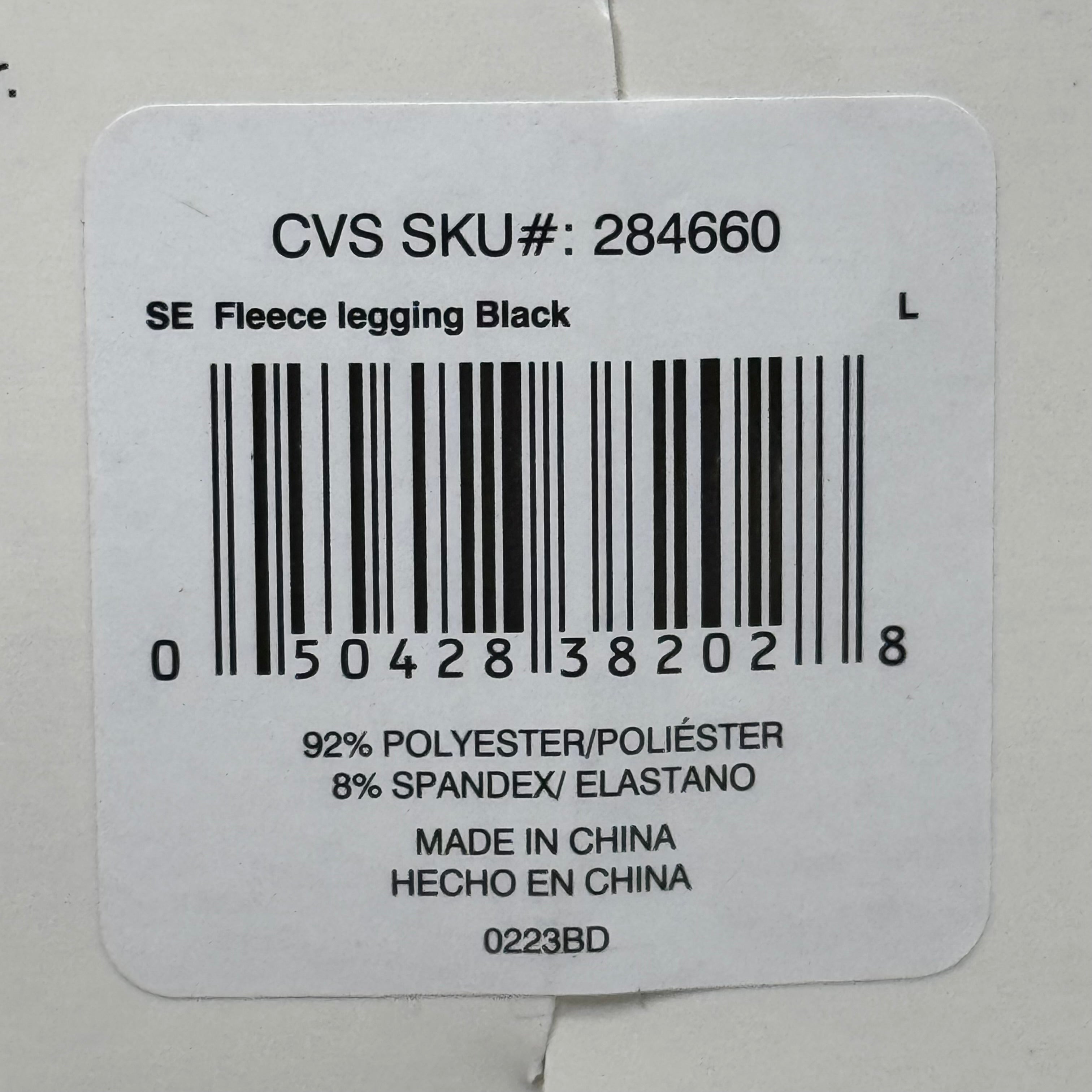 HANES (2 PACK) Style Essentials Fleece Lined Leggings Womens Sz L Blackout 284660