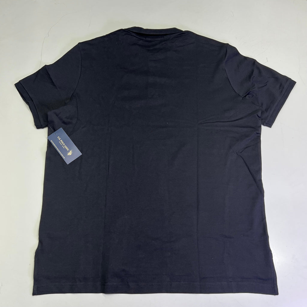 U.S. POLO Interlock Polo Shirt W/ Embroidered Logo Men's Sz 2XL Black 23000123