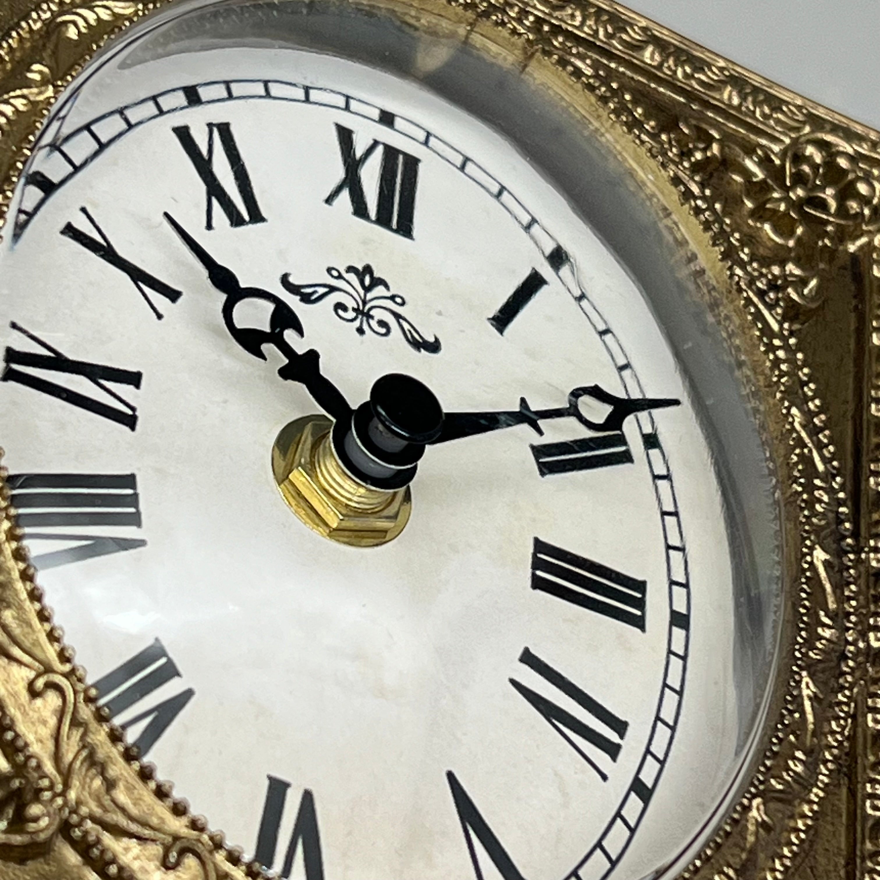 RAZ IMPORTS Antique Style Clock Home Decor 4.25"W x 6"H Gold 4527979