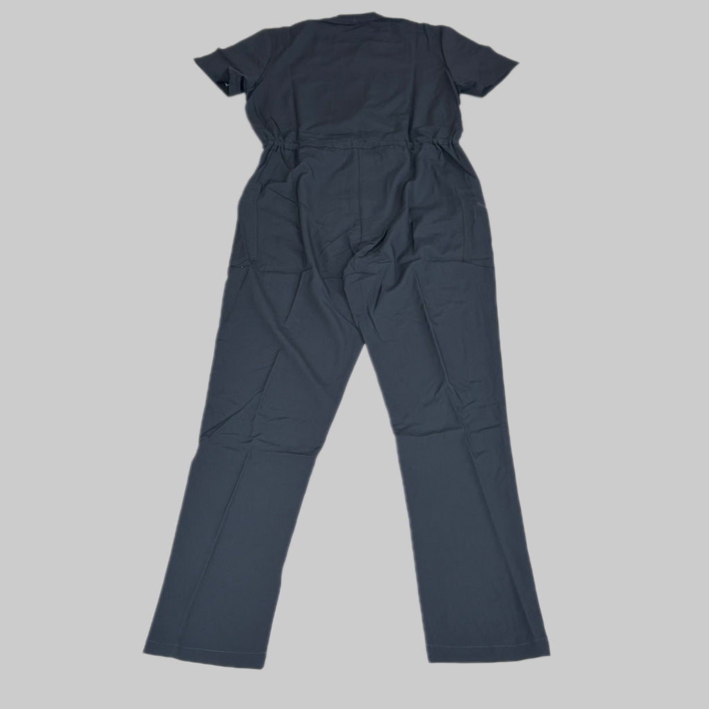 GREEN TOWN 4 Flex Scrubs Jumpsuit Cinch In Waist Women's Sz L Pewter GFX-023AST