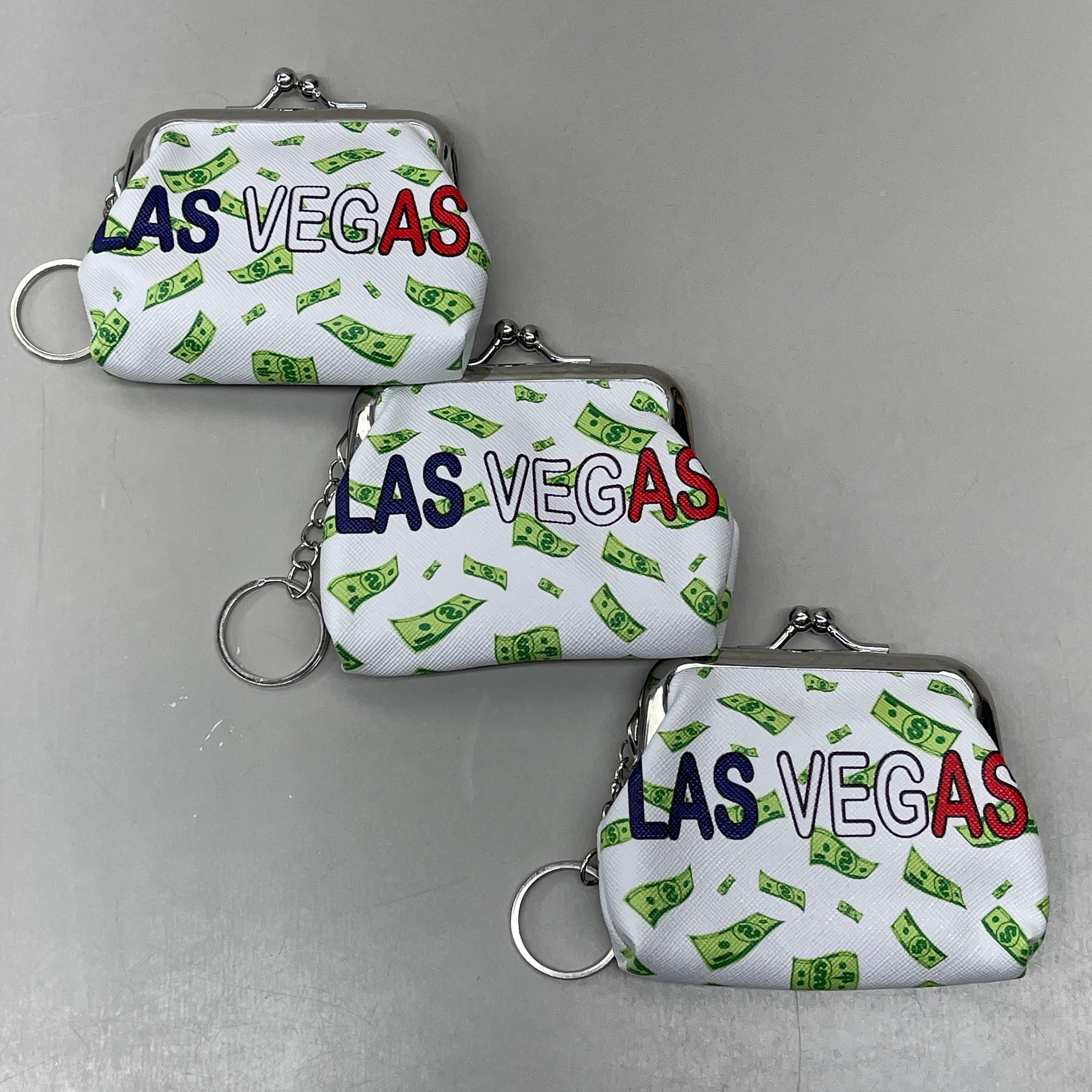 LAS VEGAS 12-PACK! Welcome to Fabulous Las Vegas Coin Purse Souvenirs 4" x 4" Money