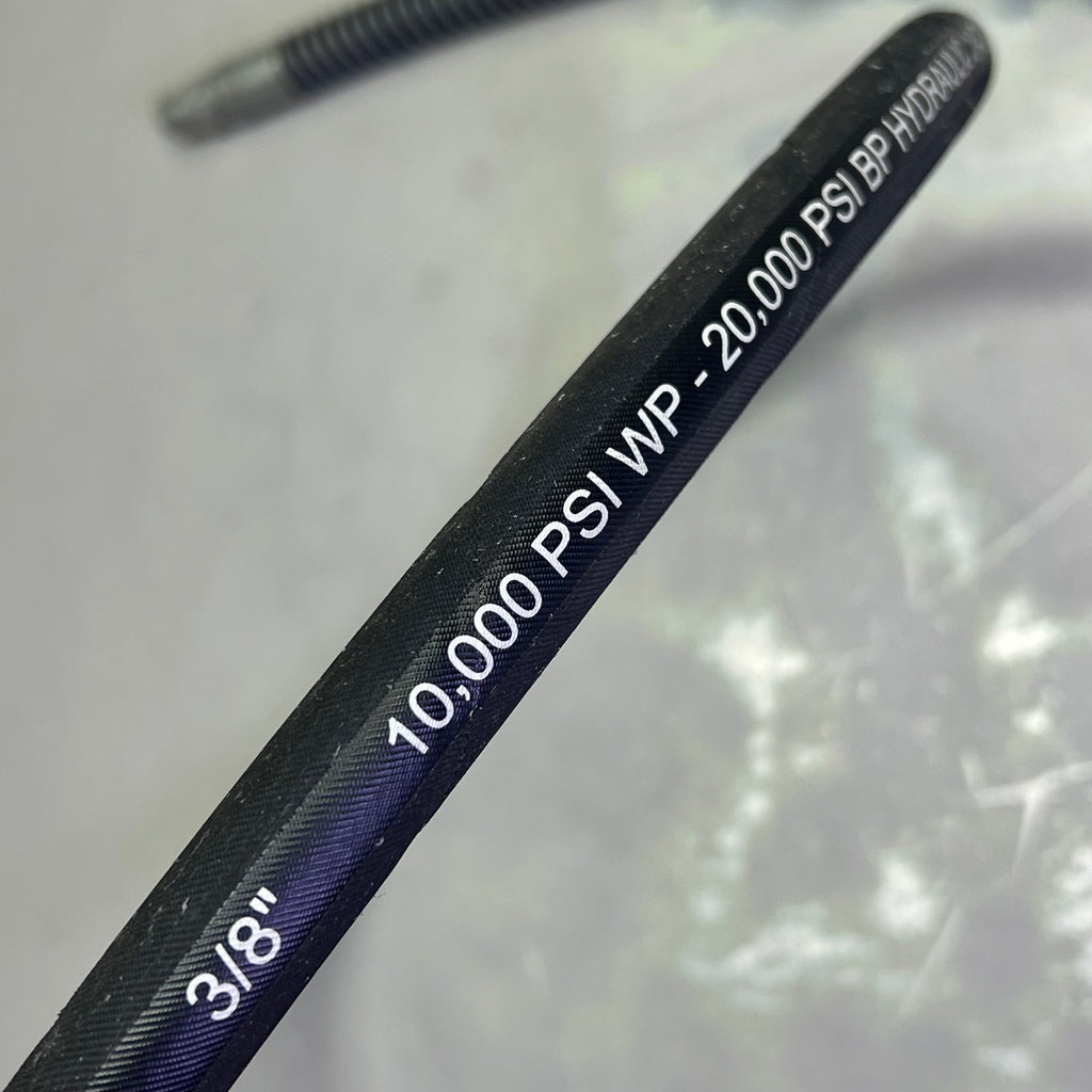 FLEXTRAL Hydraulic Jack Hose 10,000 PSI WP - 20,000 PSI BP 3/8" x 8' Black HJ-06