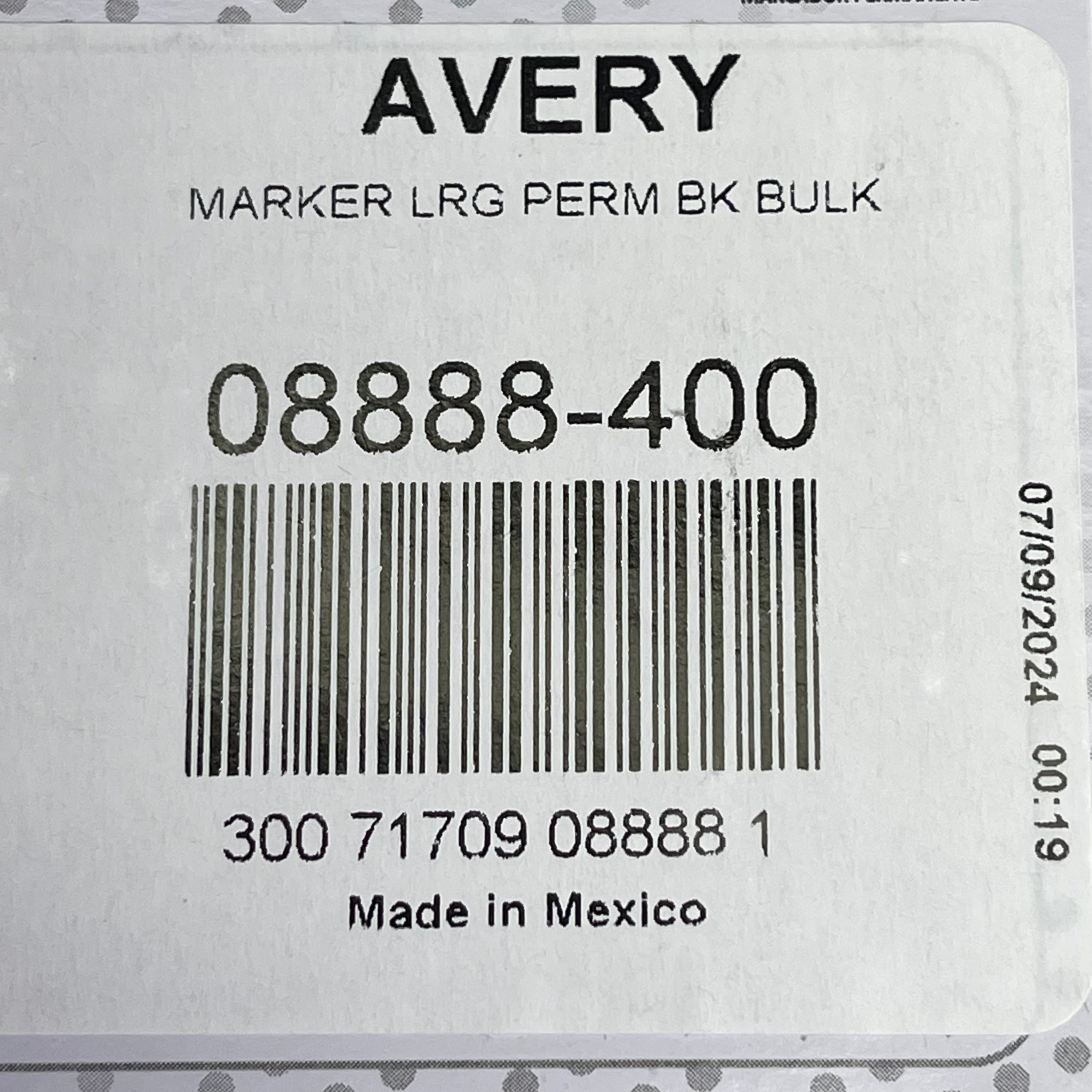 AVERY (2-PACK) Marks A Lot Permanent Markers Chisel Dozen Black 08888